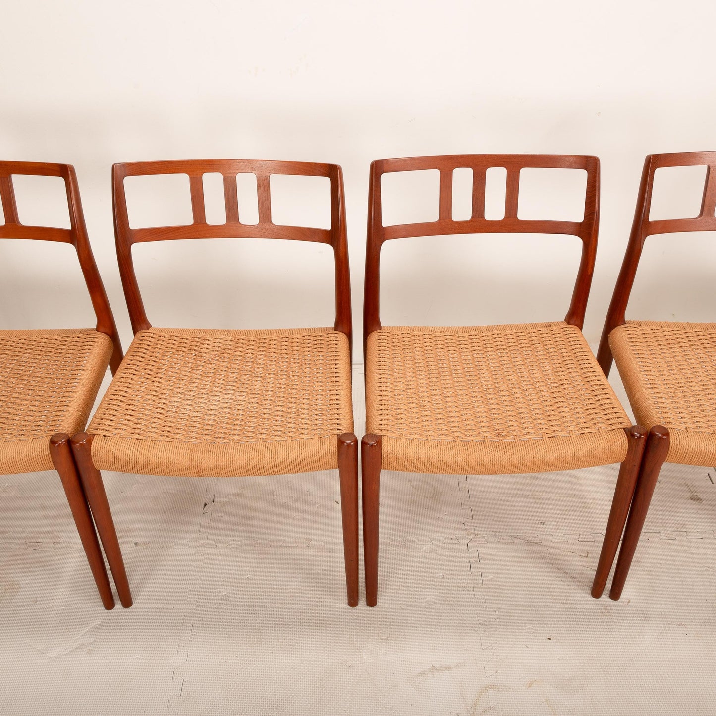 Set of 6 Teak Dining Chairs by Niels Otto Møller – Danish Modern Model 79 & 64, Vintage Mid-Century Scandinavian MCM Seating Set