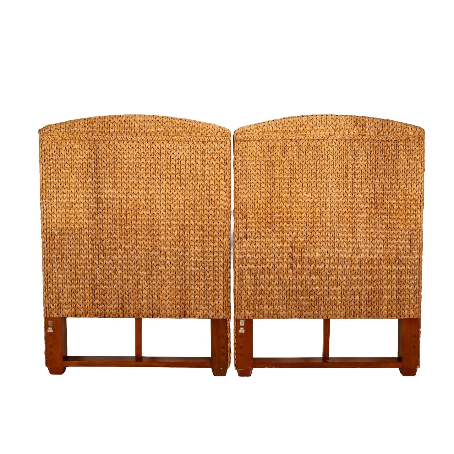 Pottery Barn Seagrass Twin Headboards – Palm Beach Coastal Chic Natural Woven Beach House Boho Chic Bedroom Decor