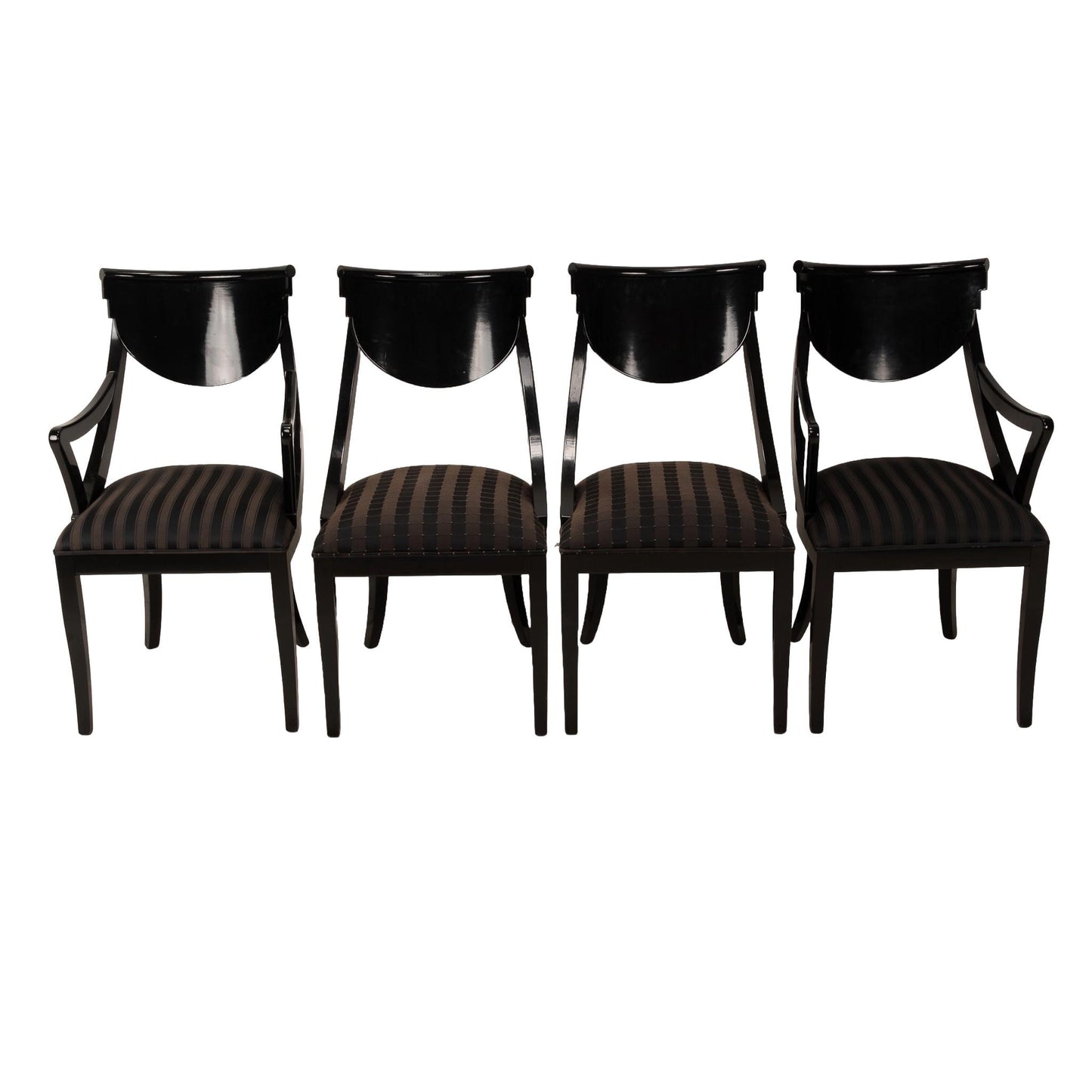 Set of 4 Sculptural Dining Chairs by Pietro Constantini for Ello Furniture - Black - Made in Italy - Postmodern- USA Shipping Available