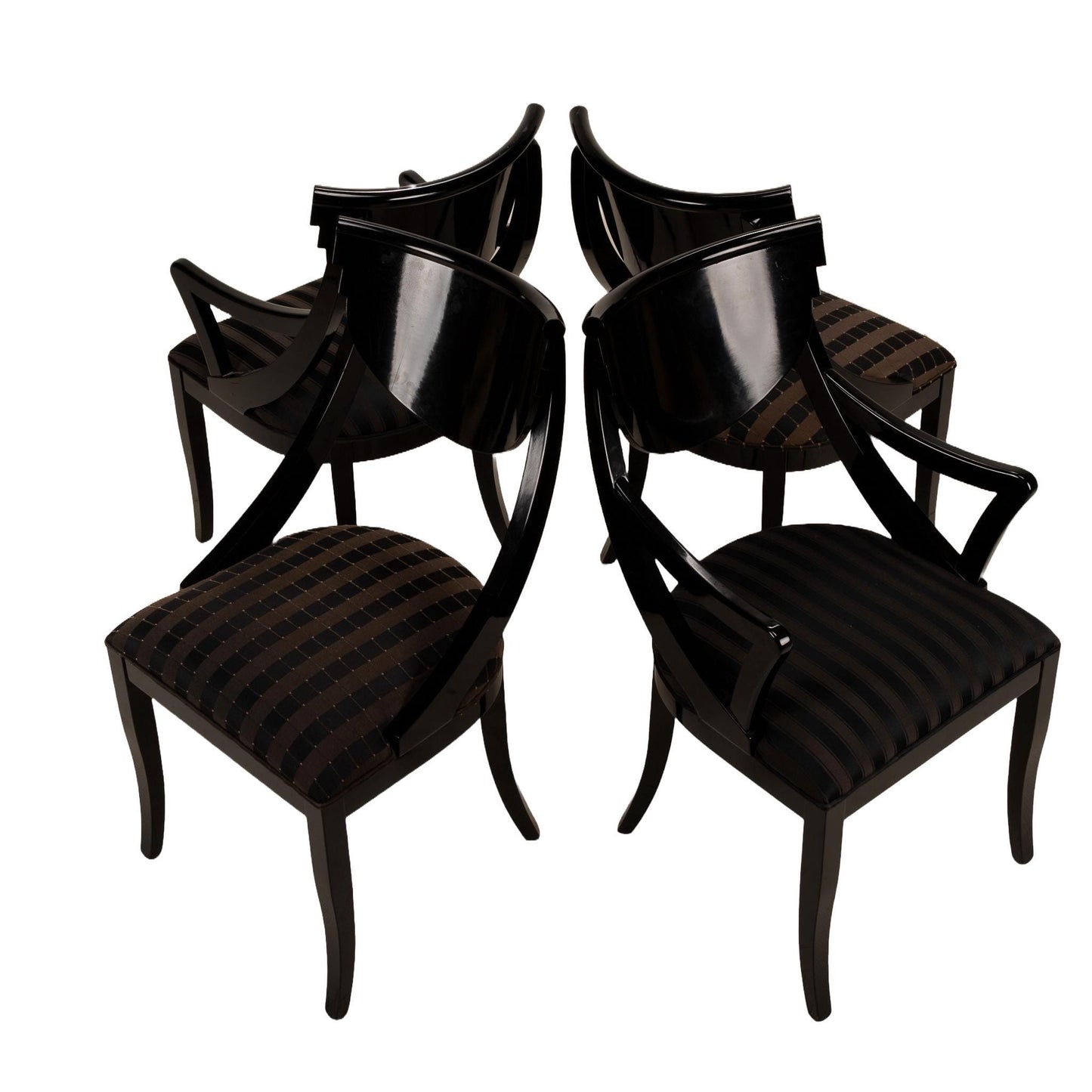Set of 4 Sculptural Dining Chairs by Pietro Constantini for Ello Furniture - Black - Made in Italy - Postmodern- USA Shipping Available