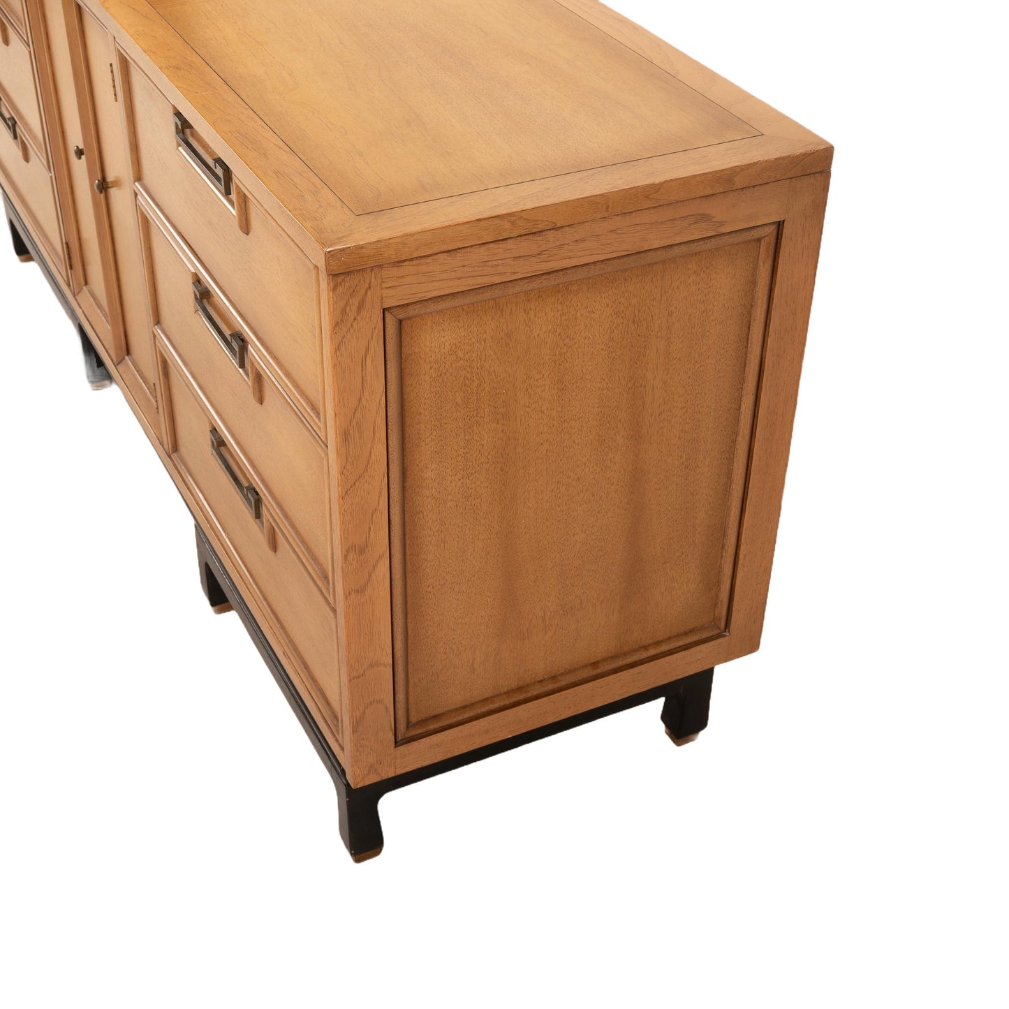 Large Mid-Century Dresser by American of Martinsville – Asian Ming Style, Blonde Walnut, Vintage MCM 1960s Lowboy Credenza