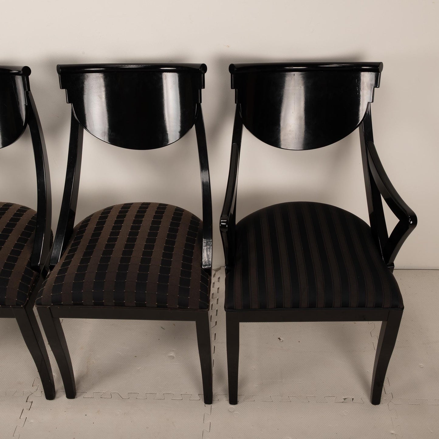 Set of 4 Sculptural Dining Chairs by Pietro Constantini for Ello Furniture - Black - Made in Italy - Postmodern- USA Shipping Available