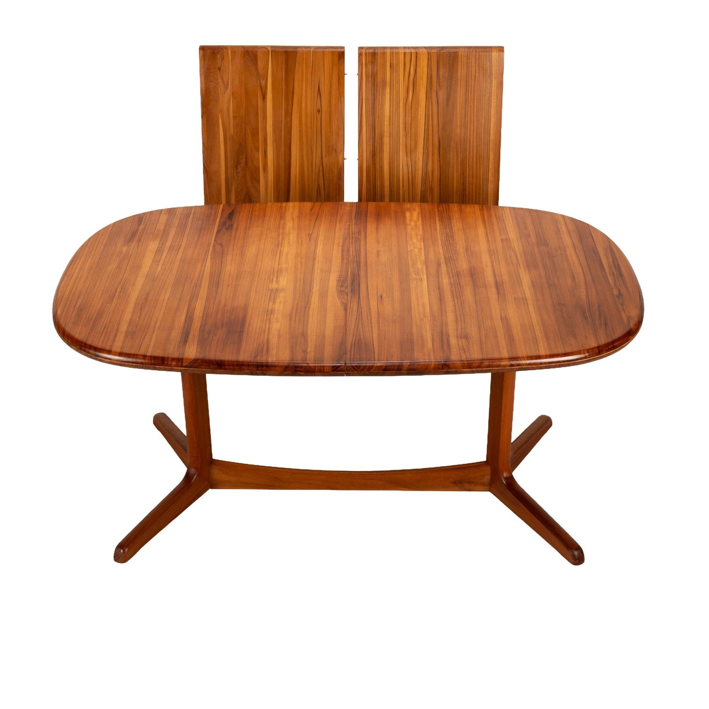 Benny Linden Danish Modern Style Solid Teak Expandable Dining Table W/ Hidden Leaves