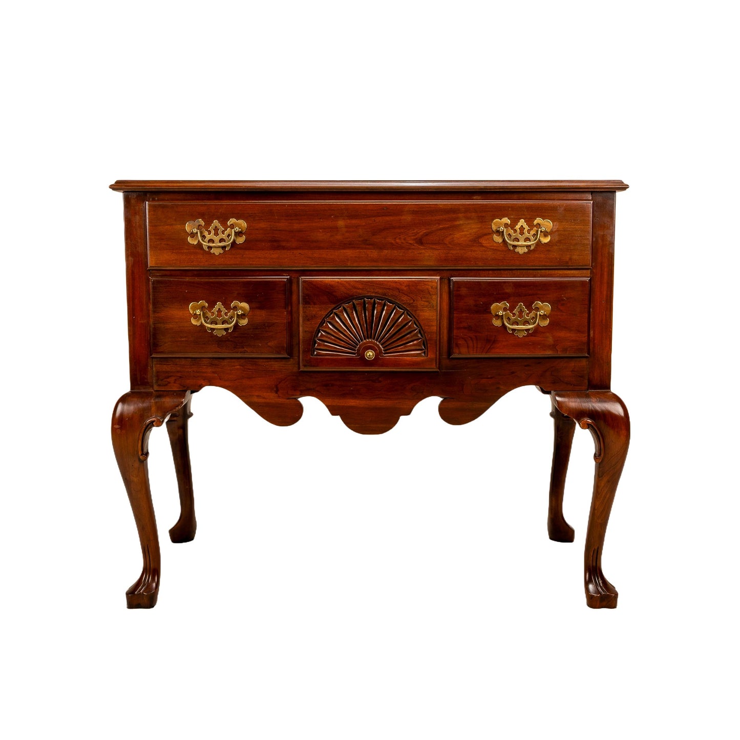 Vintage Ethan Allen Georgian Court Lowboy in Cherry – Traditional Colonial Style Accent Chest or Dresser, USA Shipping Available