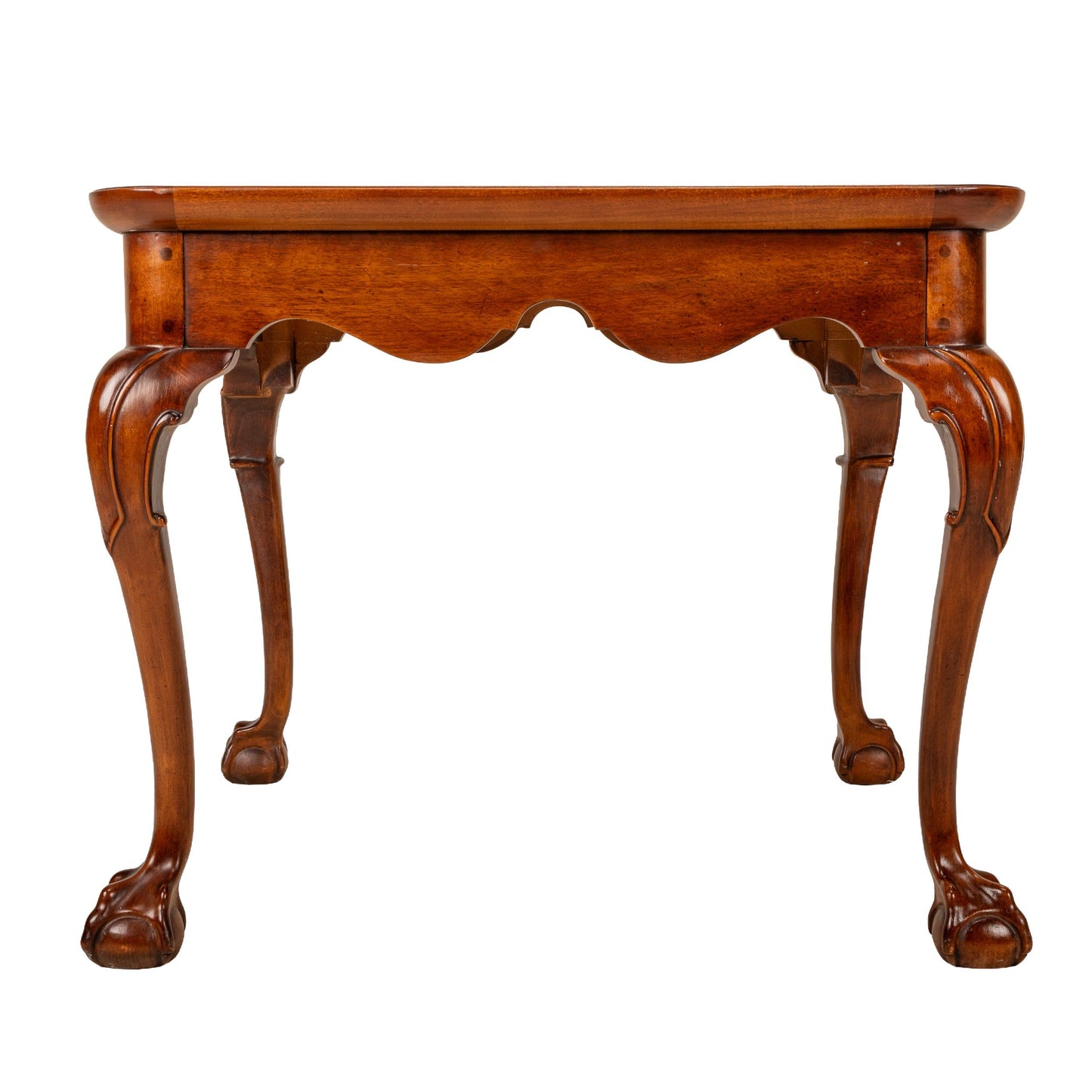Vintage Henredon Mahogany Accent Table – Banded Bookmatched Top & Claw Feet – Traditional End Table