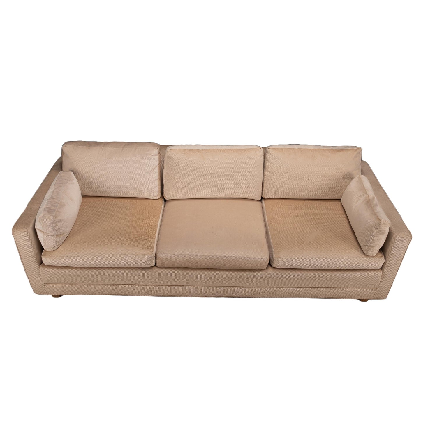 1970s Long Parson Sofa by Baker – Duck Feather Down Cushions, Upholstered Couch for Reupholstery, MCM Designer Seating Vintage 2 of 2