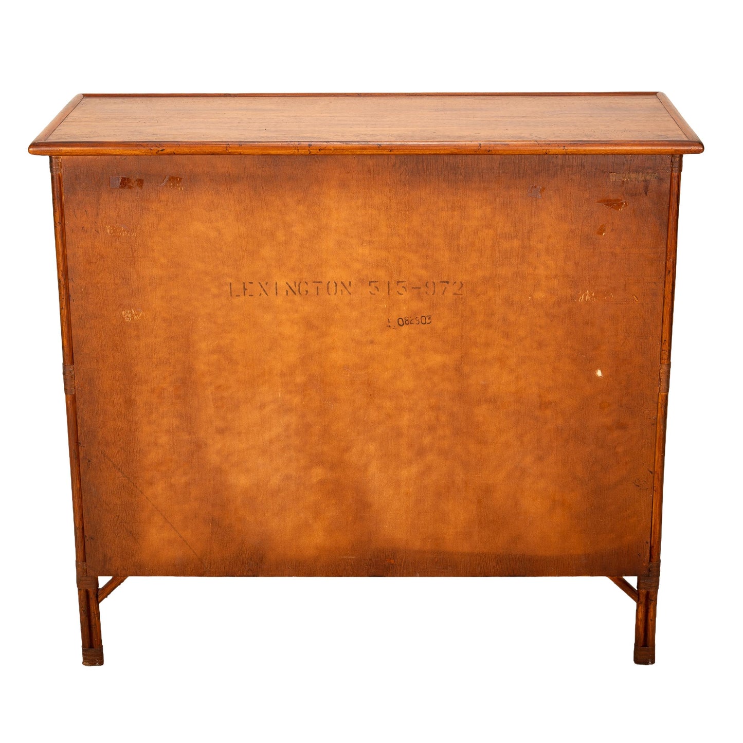 Vintage Split Bamboo & Diamond Reed Sideboard – Coastal Boho Buffet with Island Vibe –Tropical Console Cabinet Palm Beach Regency