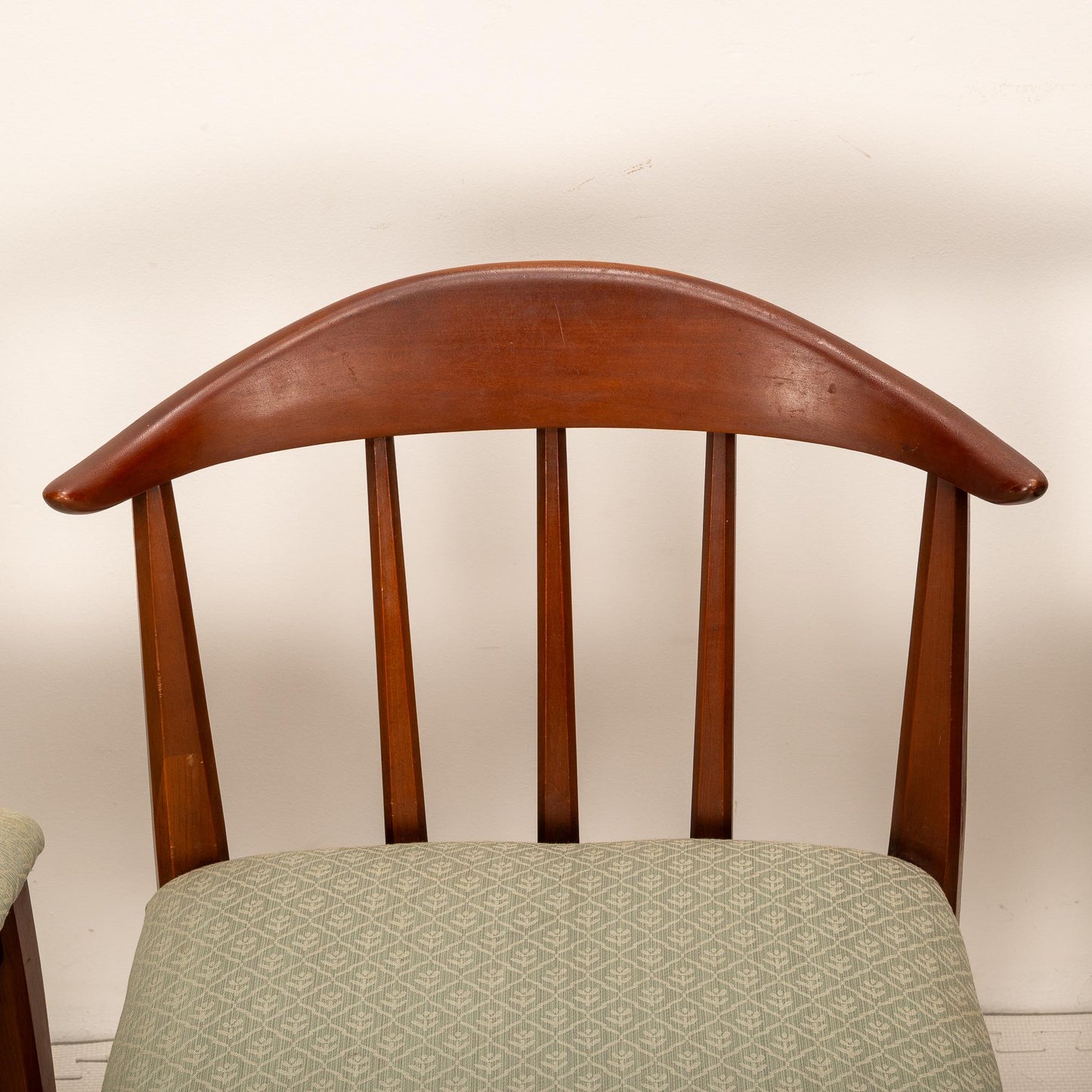 Mid Century Modern Walnut Curved Back Dining Chairs - Set of 4 , MCM Gorgeous Curved Back, Edward Wormely Style
