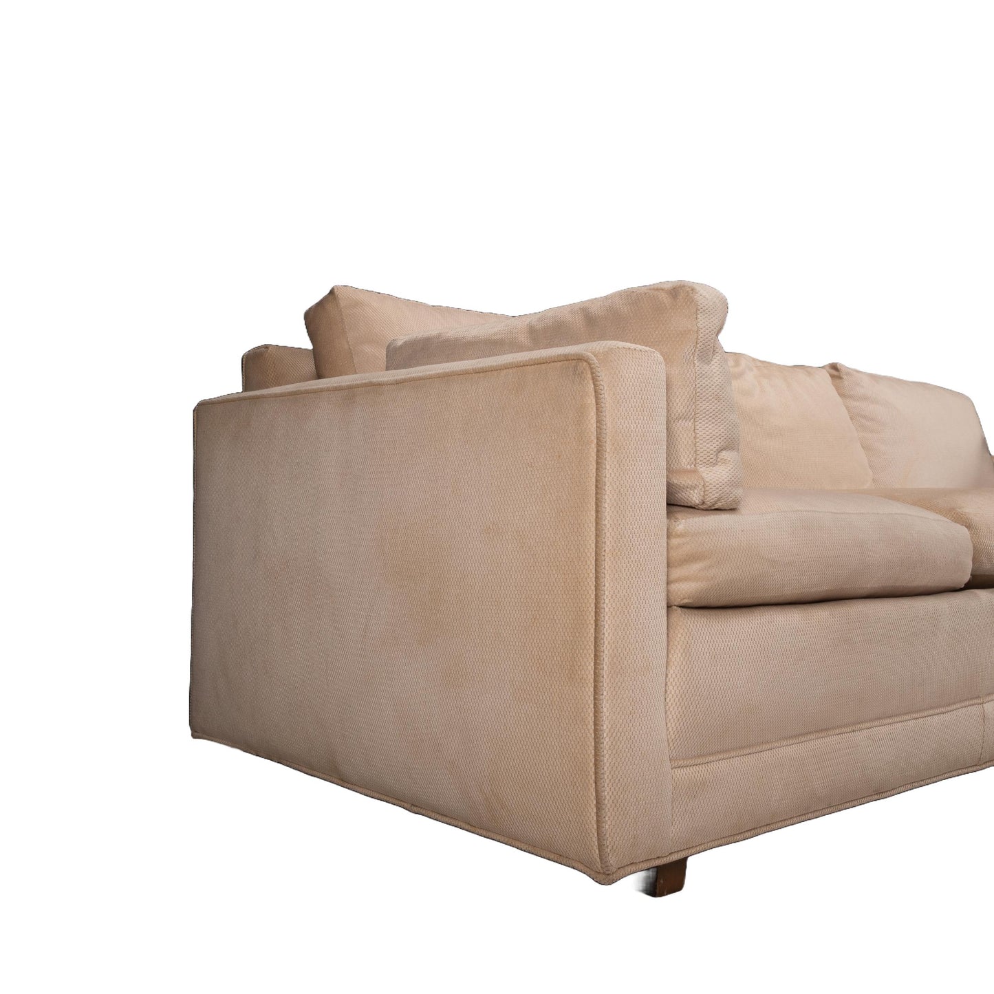 Vintage 1970s Long Parson Sofa by Baker – Duck Feather Down Cushions, Upholstered Couch for Reupholstery, MCM Designer Seating
