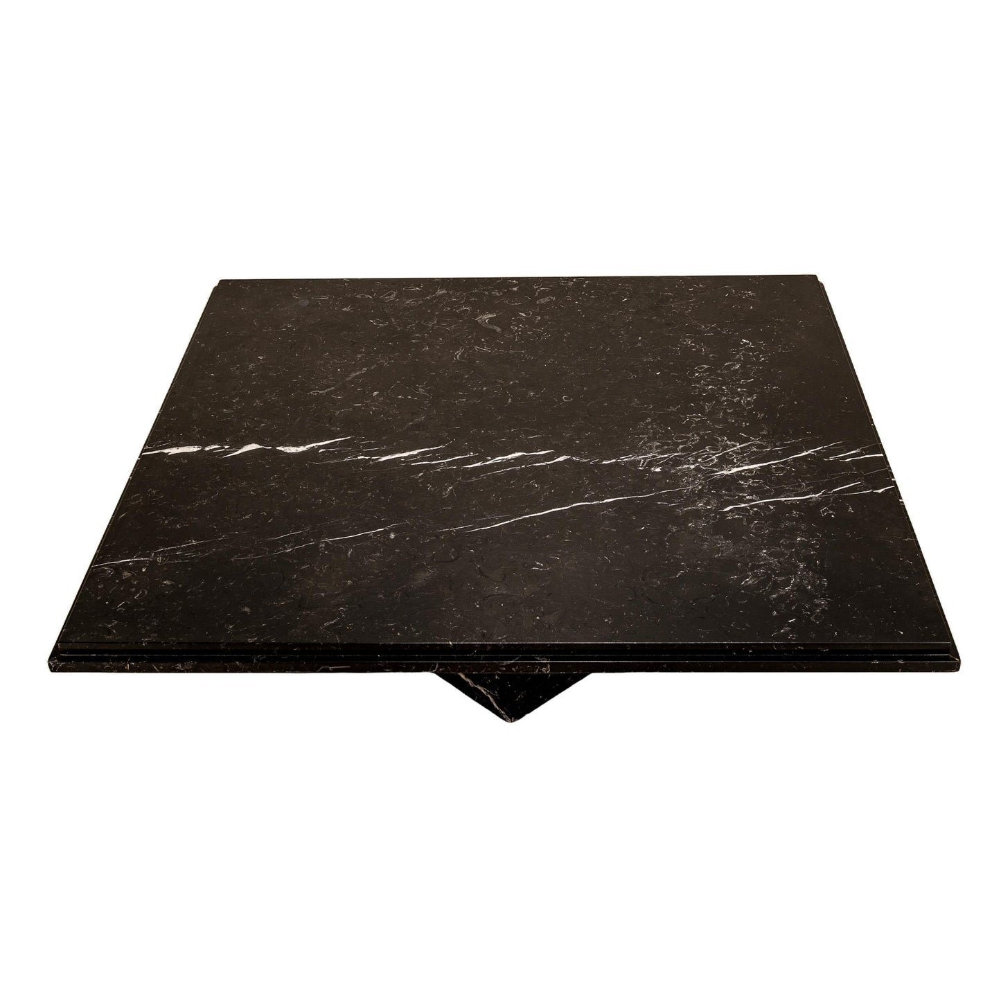 Vintage Italian Black Marble Coffee Table with Pedestal Base – Sculptural Postmodern Design, 1980s Statement Piece , USA Shipping Available