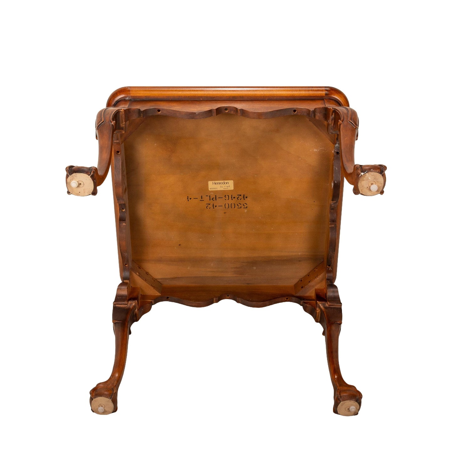Vintage Henredon Mahogany Accent Table – Banded Bookmatched Top & Claw Feet – Traditional End Table