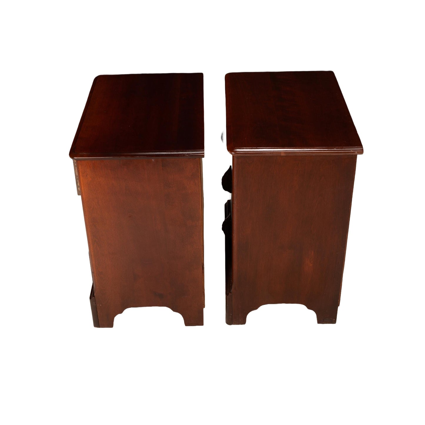 Mid Century Carl Forslund Nightstands – Pair of 3 Drawer Cherry Wood Side Tables, Vintage Chest End Tables, Traditional Bedroom Furniture