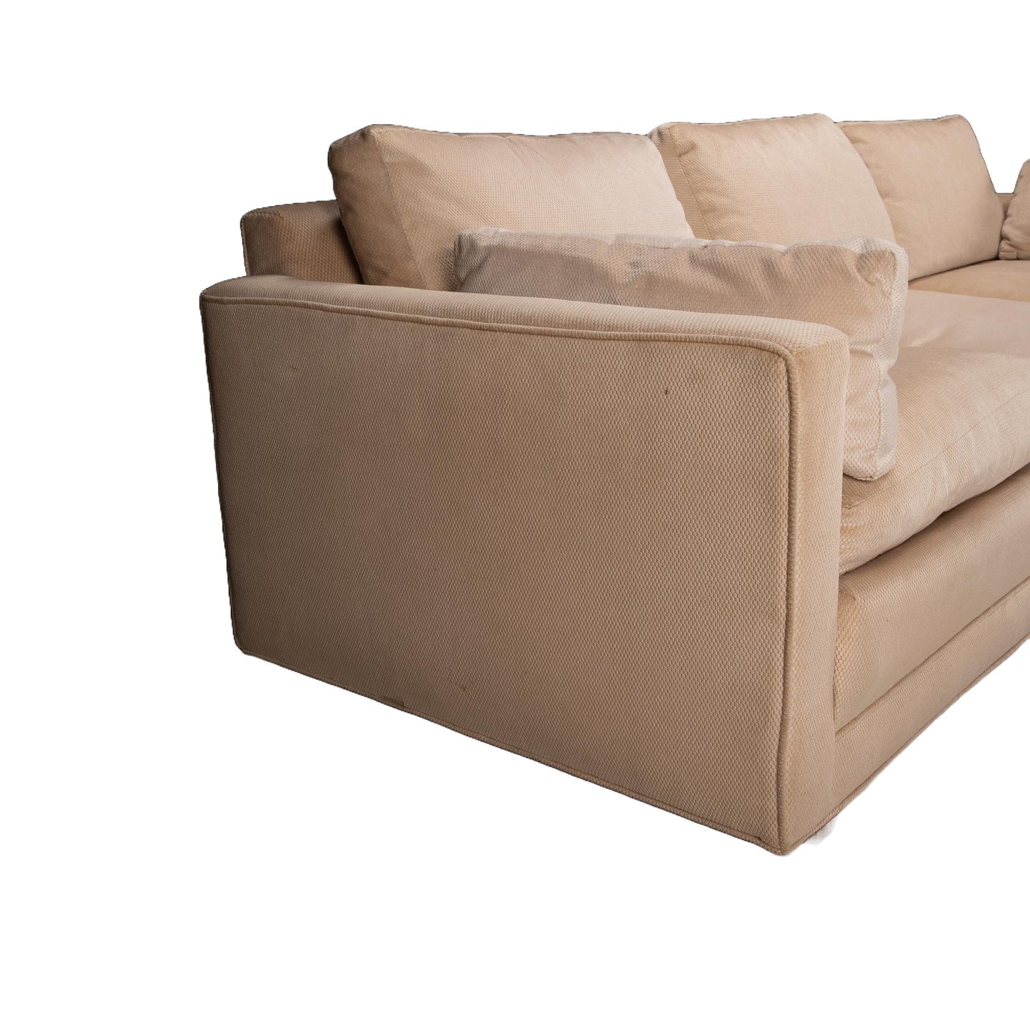 1970s Long Parson Sofa by Baker – Duck Feather Down Cushions, Upholstered Couch for Reupholstery, MCM Designer Seating Vintage 2 of 2