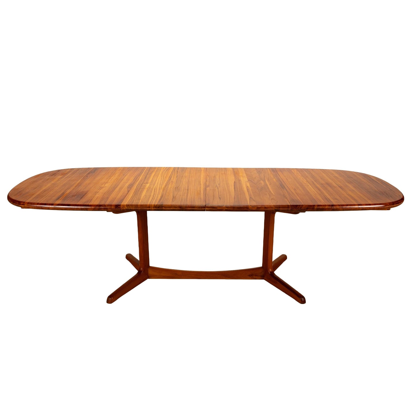 Benny Linden Danish Modern Style Solid Teak Expandable Dining Table W/ Hidden Leaves