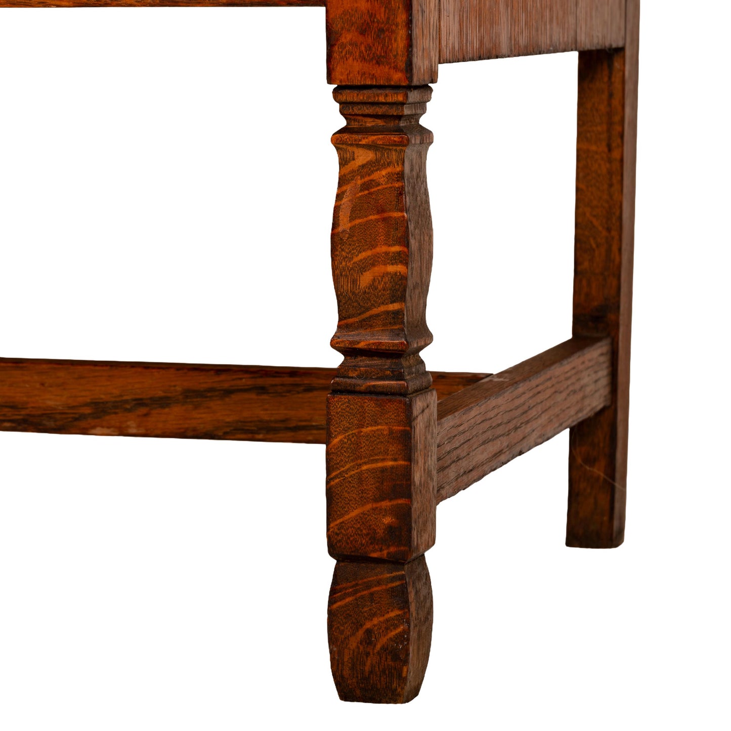 1940s English Jacobean Style Carved Tiger Oak Sideboard Buffet Credenza | Antique Server Cabinet | Vintage Dining Room Furniture