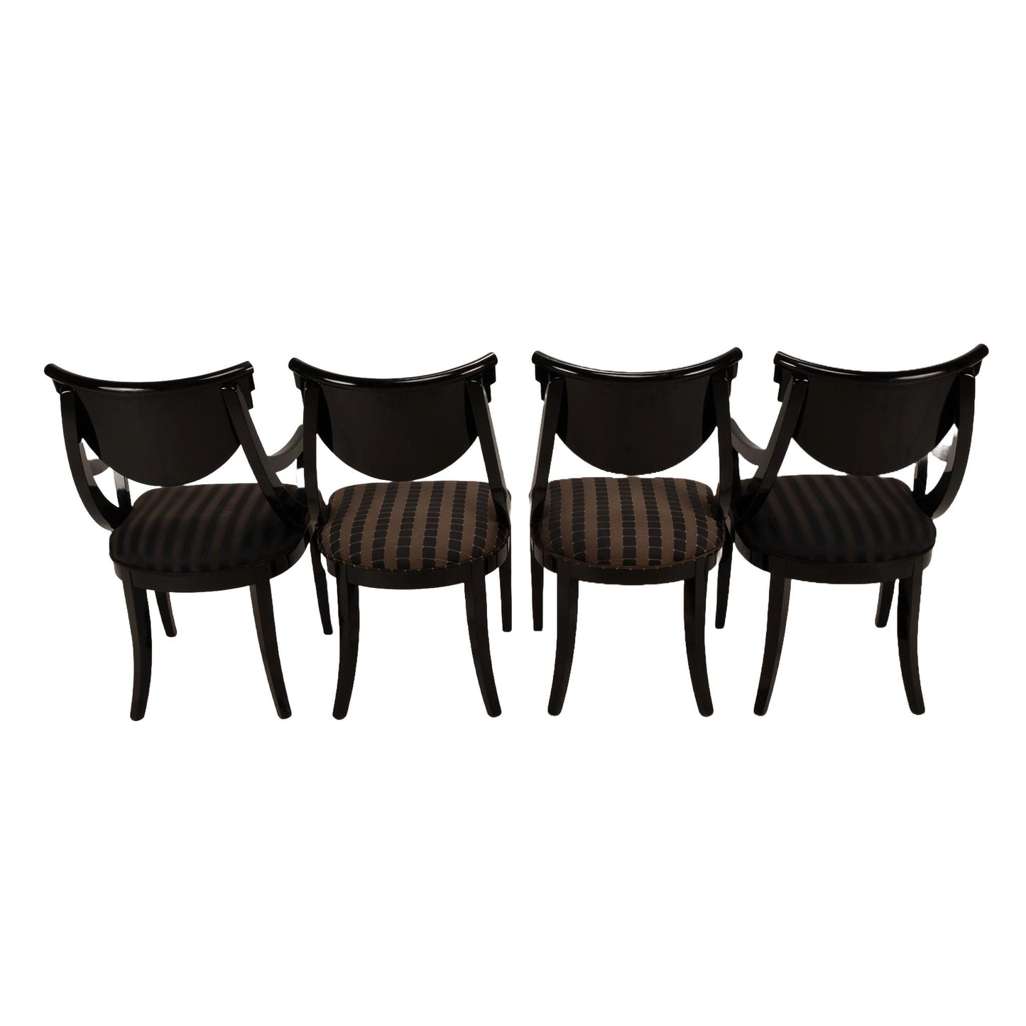 Set of 4 Sculptural Dining Chairs by Pietro Constantini for Ello Furniture - Black - Made in Italy - Postmodern- USA Shipping Available