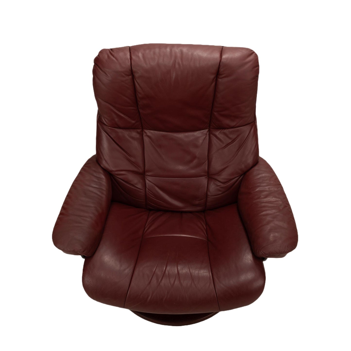 Ekornes Stressless Large Mayfair Classic Recliner Chair W/ Ottoman Paloma Bordeaux Leather, Reclining and Swivel, USA Shipping Available