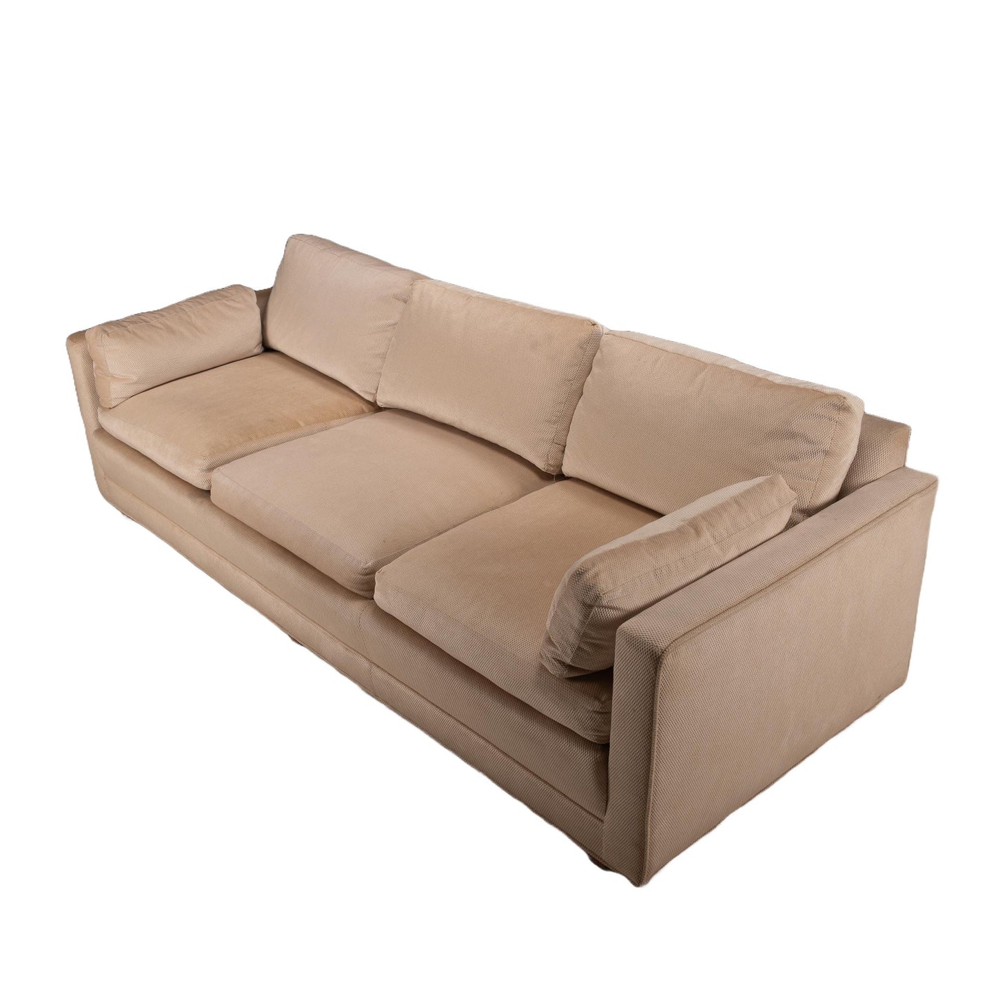 1970s Long Parson Sofa by Baker – Duck Feather Down Cushions, Upholstered Couch for Reupholstery, MCM Designer Seating Vintage 2 of 2