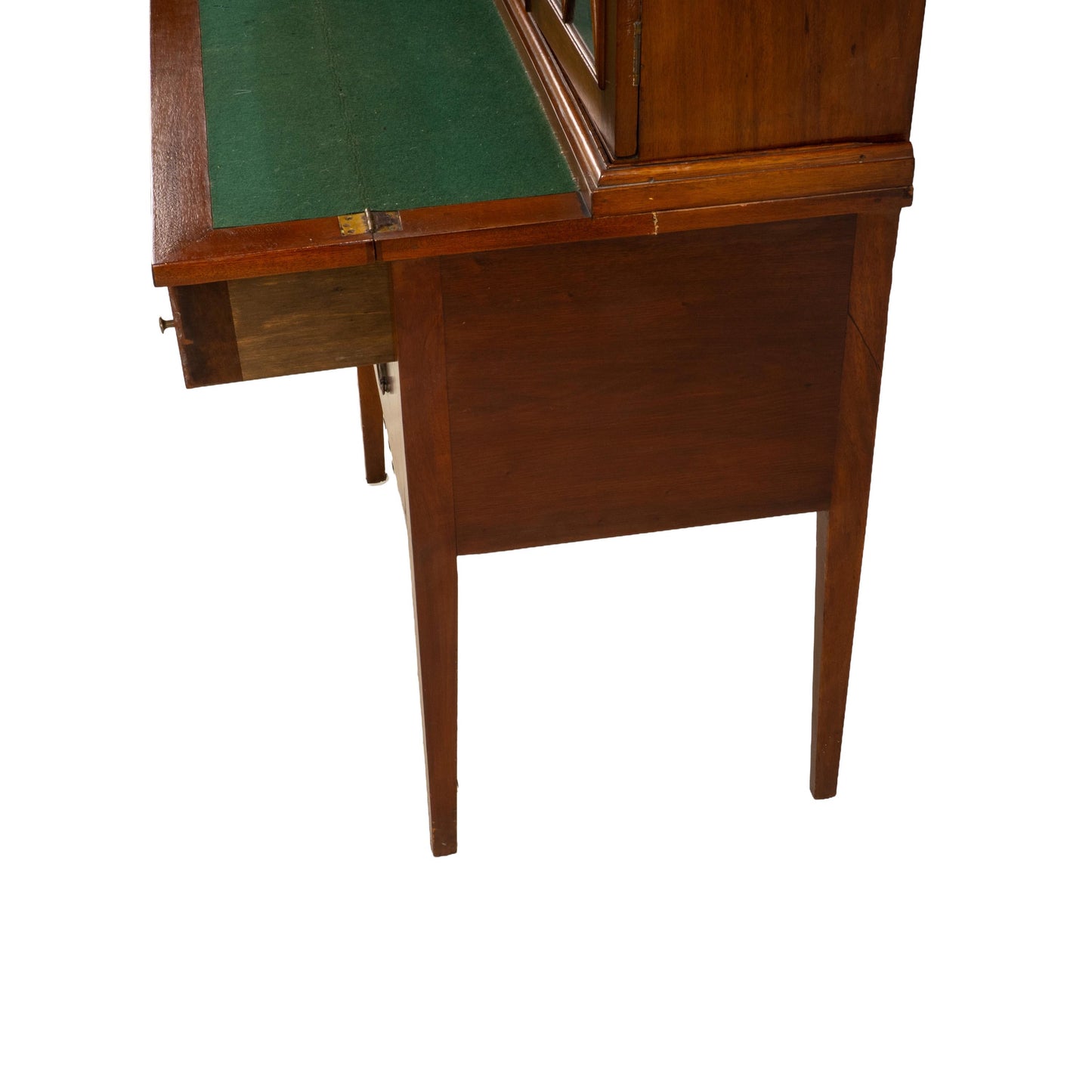 Late 19th Century Flame Mahogany Secretary Desk Bookcase, Antique Drop Front Desk