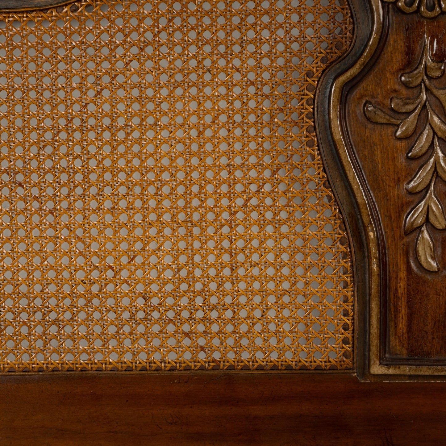 Drexel Heritage Brittany King Headboard French Caning Wicker Carved Wood