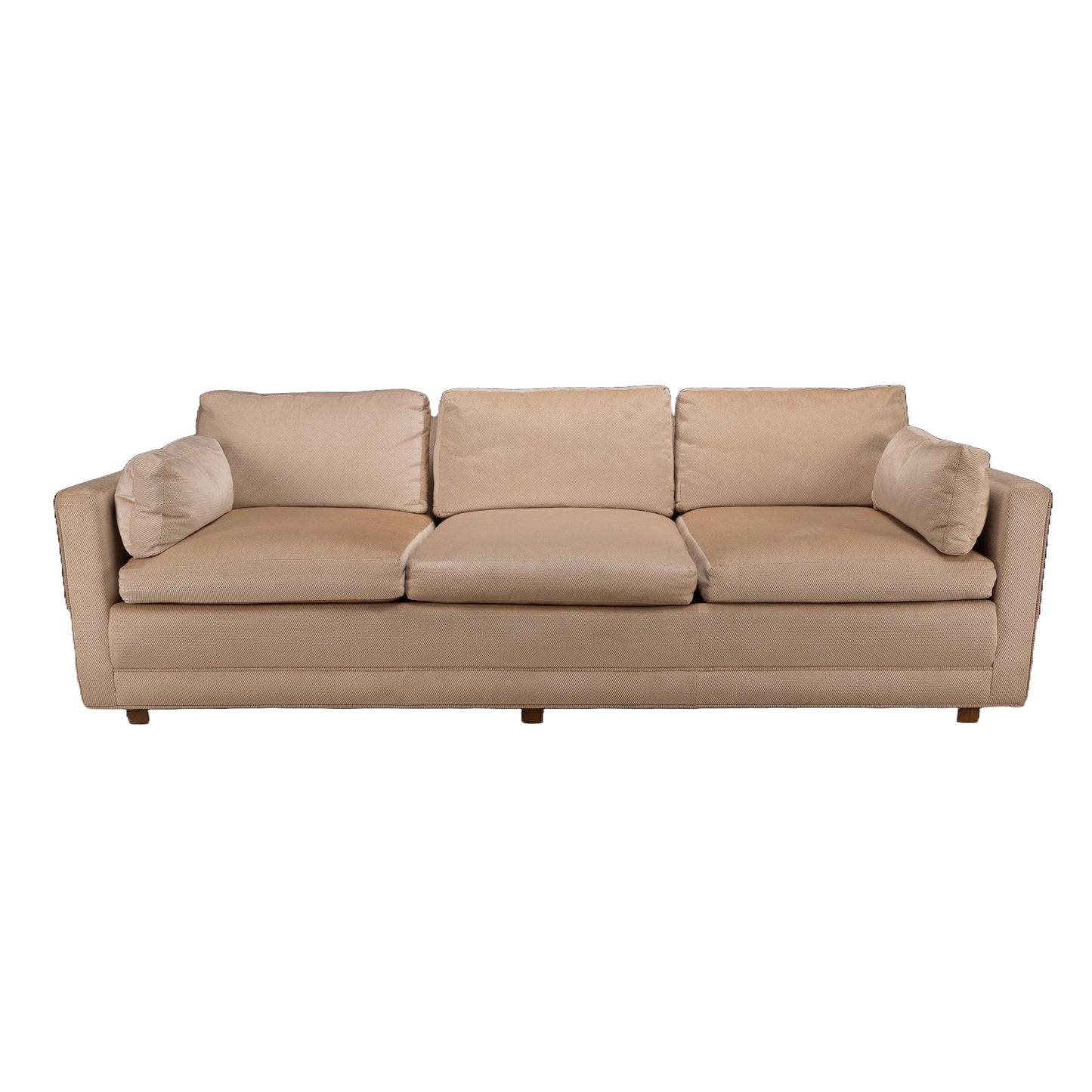 1970s Long Parson Sofa by Baker – Duck Feather Down Cushions, Upholstered Couch for Reupholstery, MCM Designer Seating Vintage 2 of 2