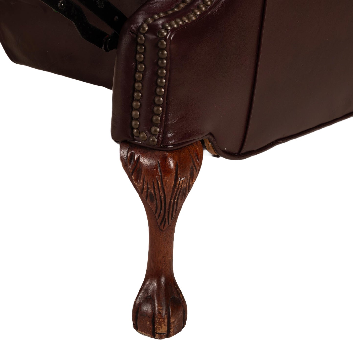 Vintage Barcalounger Recliner Chairs – Burgundy Leather Wingback Pair W/ Nailhead Trim, Traditional Club Style, Comfortable Seating USA Made