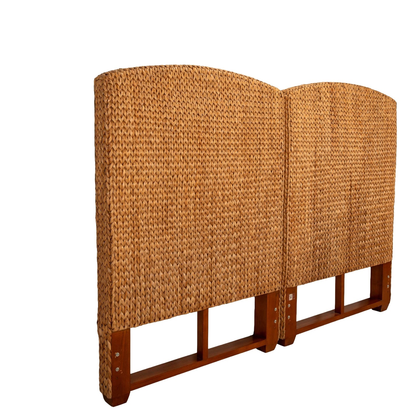 Pottery Barn Seagrass Twin Headboards – Palm Beach Coastal Chic Natural Woven Beach House Boho Chic Bedroom Decor