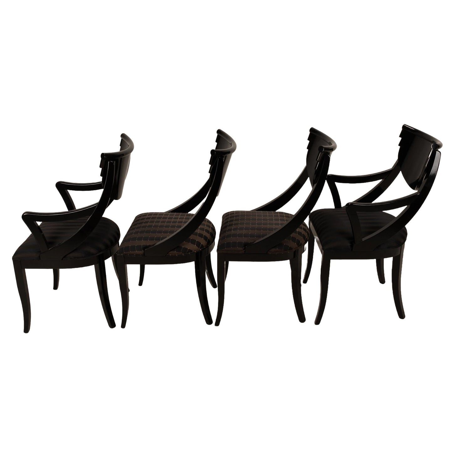 Set of 4 Sculptural Dining Chairs by Pietro Constantini for Ello Furniture - Black - Made in Italy - Postmodern- USA Shipping Available