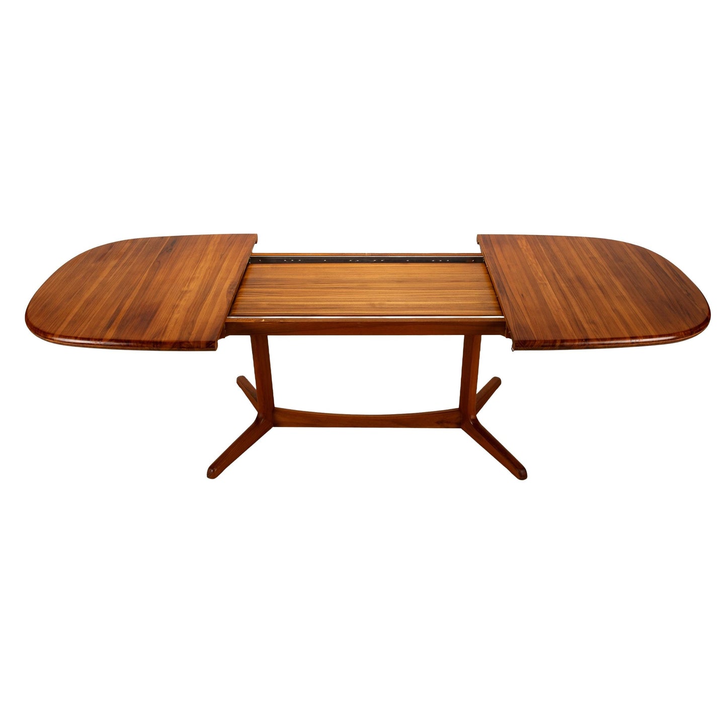 Benny Linden Danish Modern Style Solid Teak Expandable Dining Table W/ Hidden Leaves