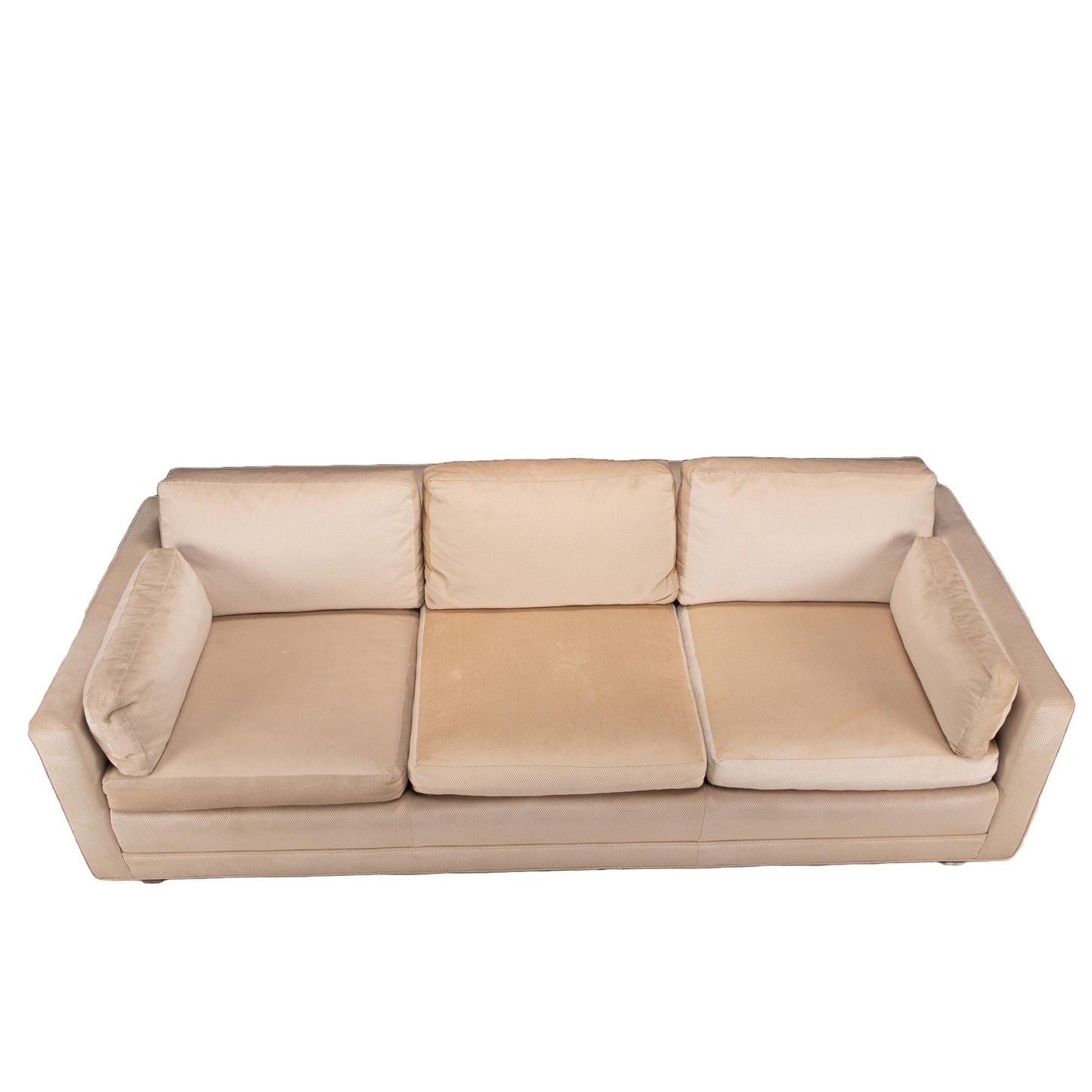 Vintage 1970s Long Parson Sofa by Baker – Duck Feather Down Cushions, Upholstered Couch for Reupholstery, MCM Designer Seating