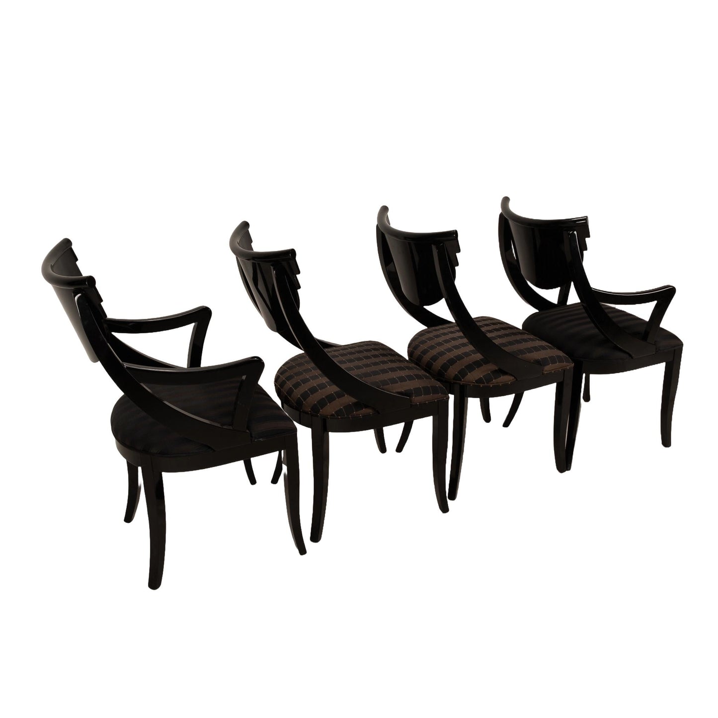 Set of 4 Sculptural Dining Chairs by Pietro Constantini for Ello Furniture - Black - Made in Italy - Postmodern- USA Shipping Available