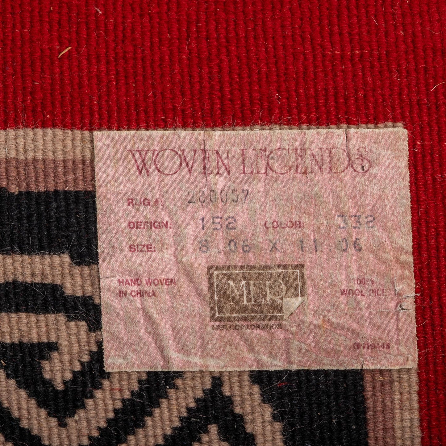 Vintage Chinese Art Deco Aubusson Rug 8.5x11.5' Red & Black Asian Style 100% Wool Hand Made Shou Symbol Thick Pile Carpet, A Beauty!