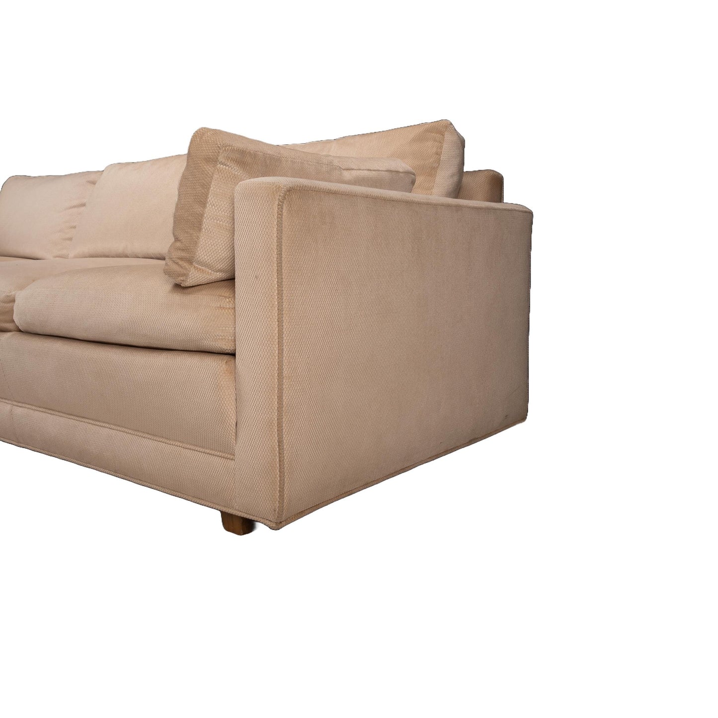 1970s Long Parson Sofa by Baker – Duck Feather Down Cushions, Upholstered Couch for Reupholstery, MCM Designer Seating Vintage 2 of 2