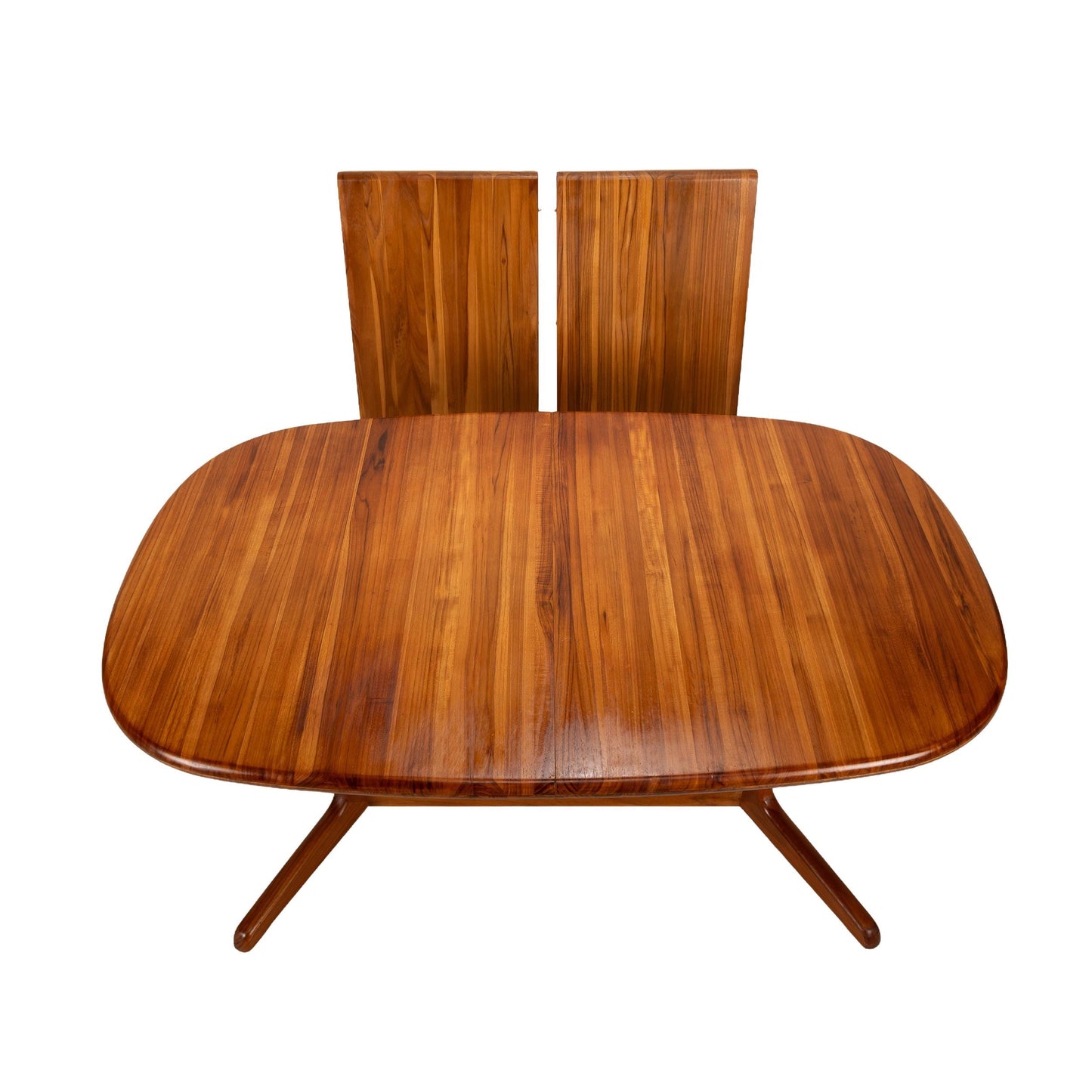 Benny Linden Danish Modern Style Solid Teak Expandable Dining Table W/ Hidden Leaves