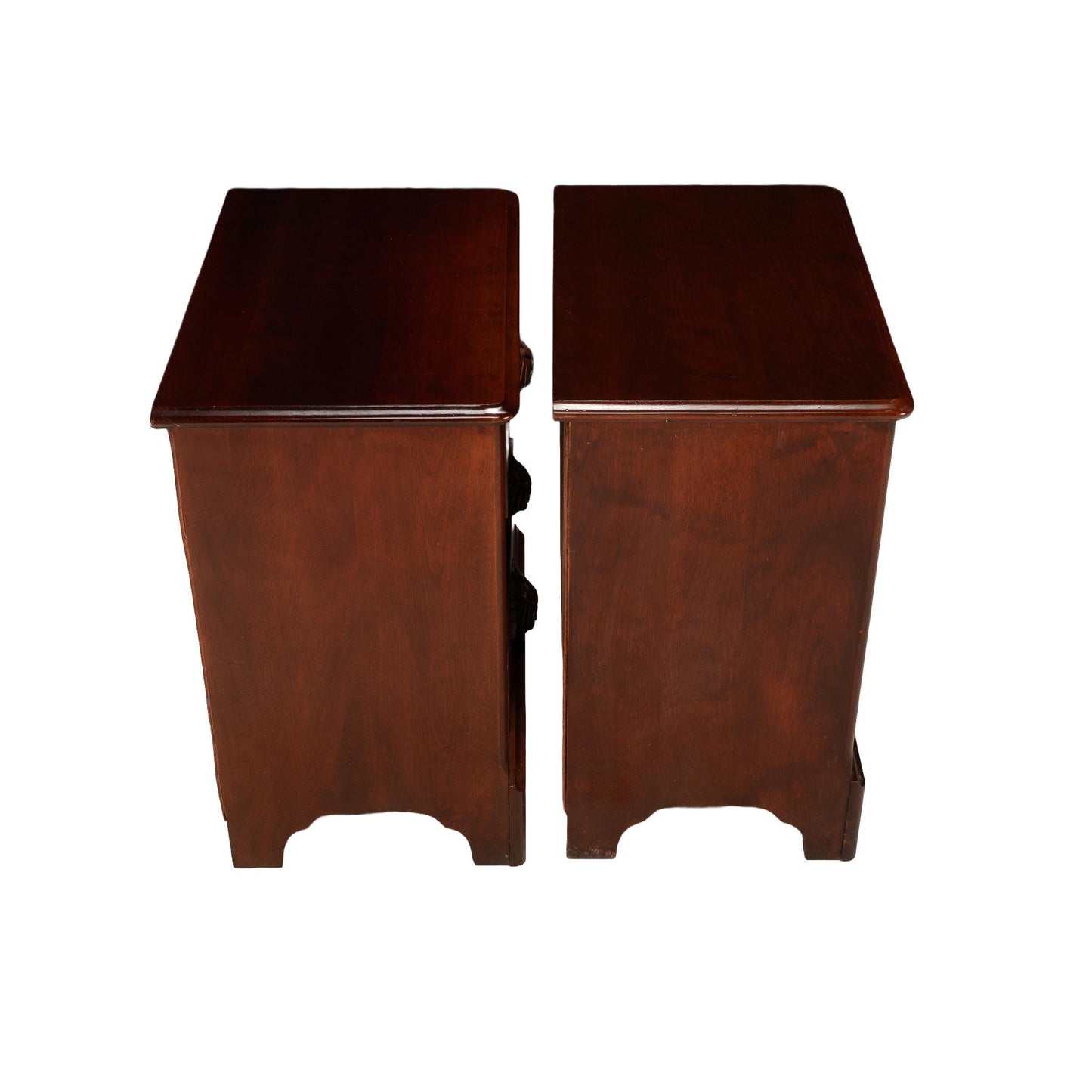 Mid Century Carl Forslund Nightstands – Pair of 3 Drawer Cherry Wood Side Tables, Vintage Chest End Tables, Traditional Bedroom Furniture