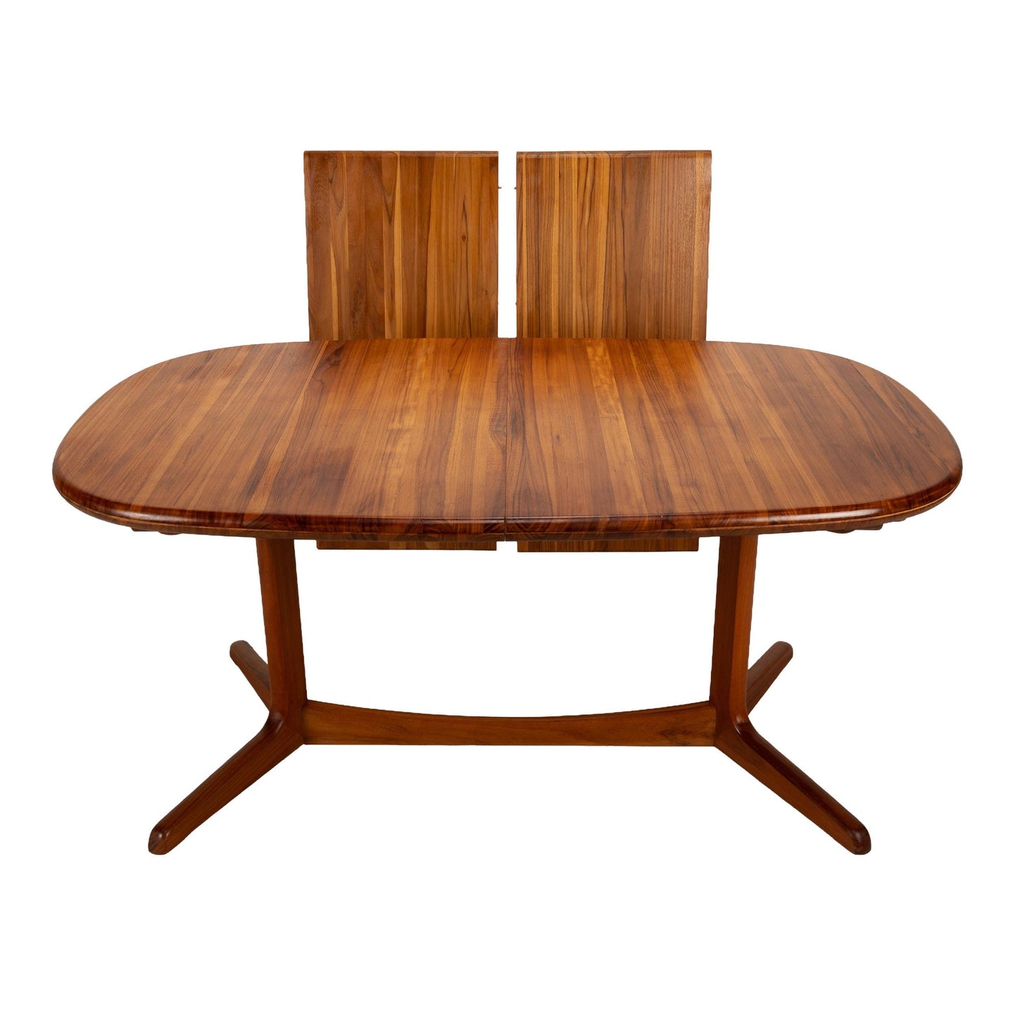 Benny Linden Danish Modern Style Solid Teak Expandable Dining Table W/ Hidden Leaves