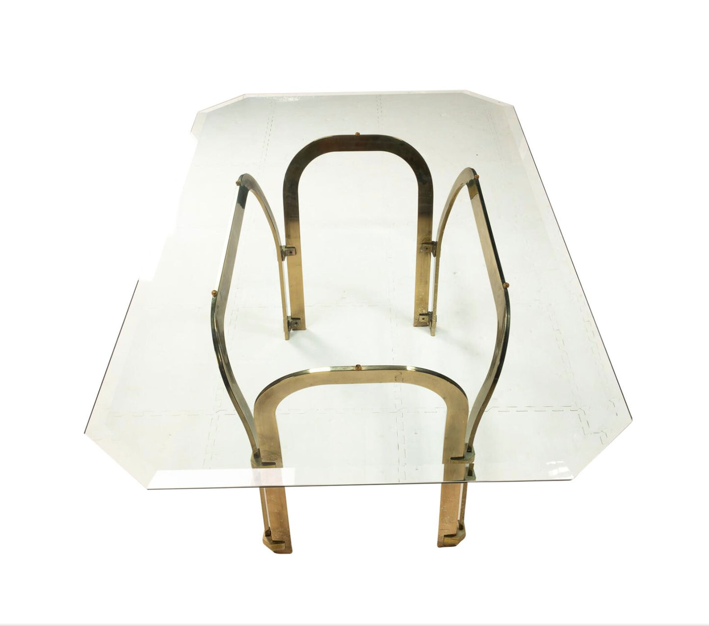 Vintage 1980s Chromcraft Brass Glass Top Hollywood Regency Dining Table MCM - Matching Chairs Available - MCM Retro