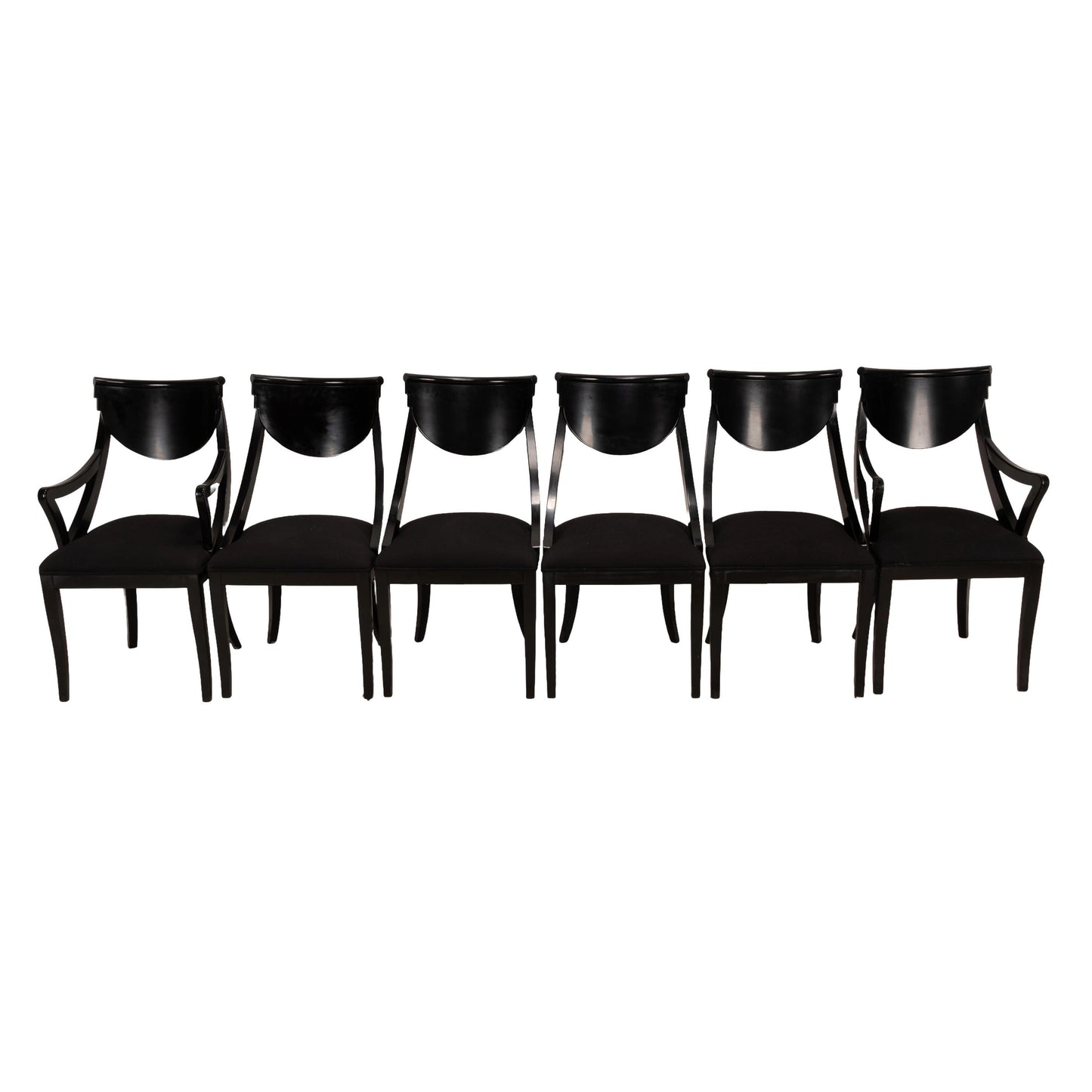 Set of 6 Sculptural Dining Chairs by Pietro Constantini for Ello Furniture - Black - Made in Italy - Postmodern- USA Shipping Available