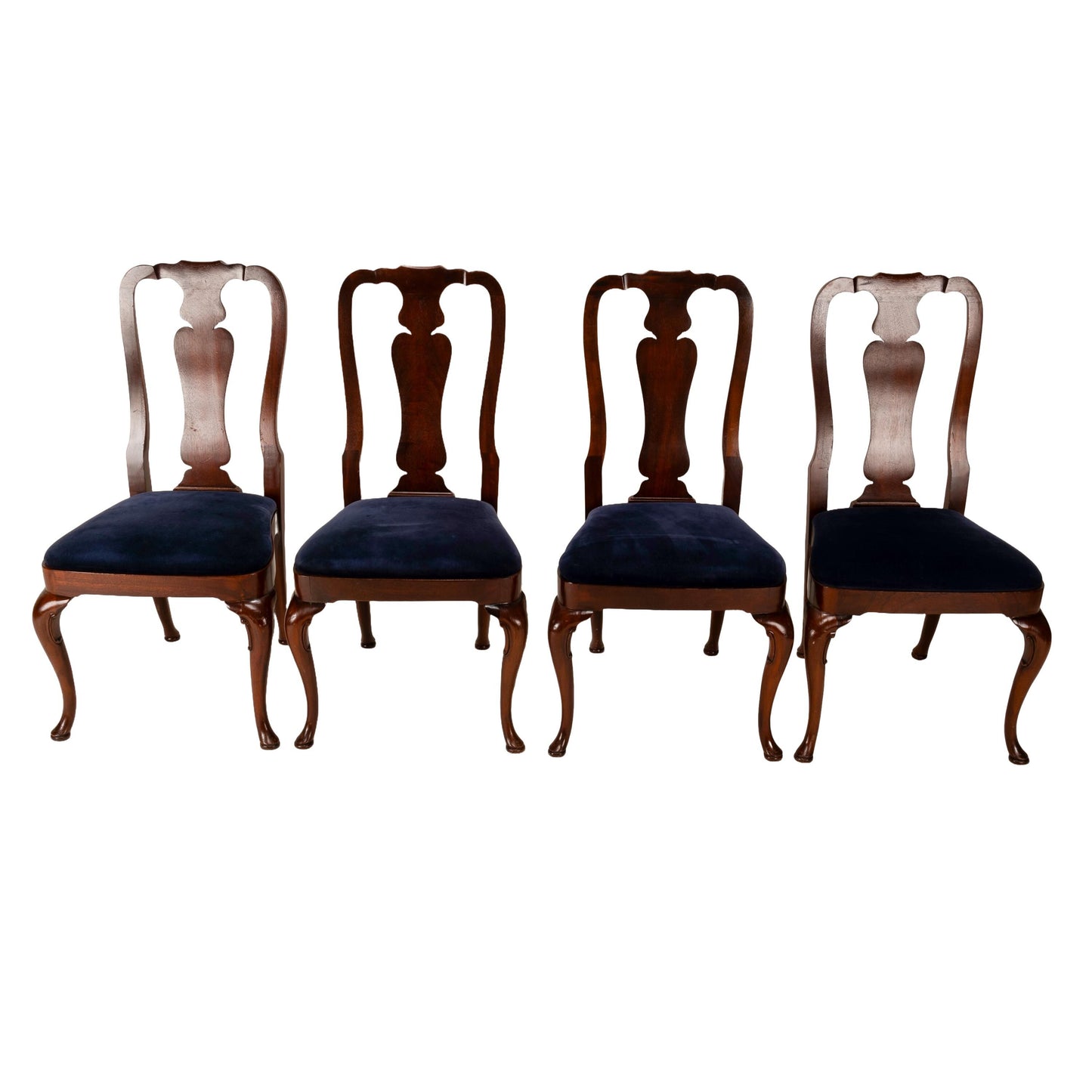 Kindel Furniture Oxford Queen Anne Carved Mahogany Dining Chairs - Set of Four , Elegant Styling, Solid Wood, USA Shipping Available