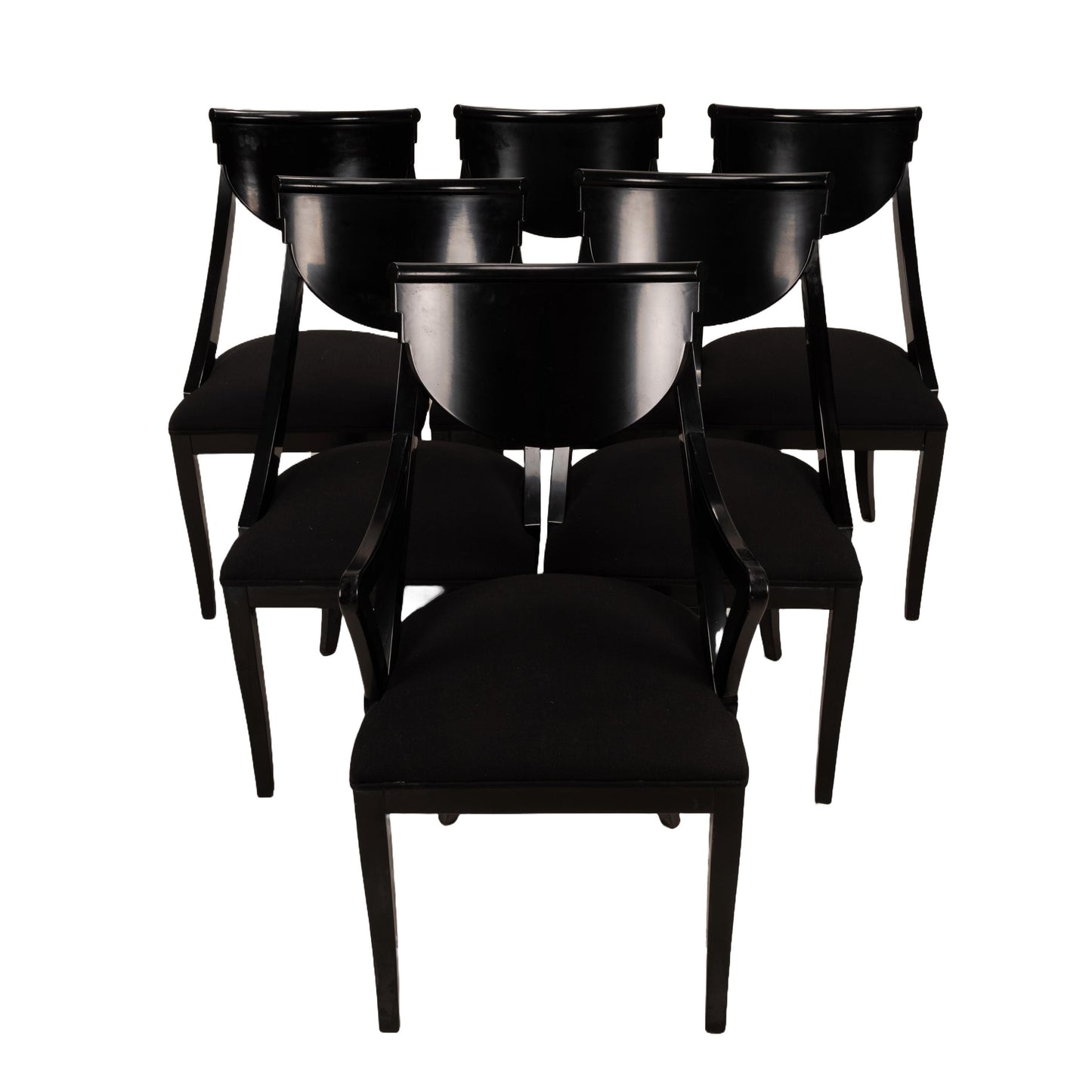 Set of 6 Sculptural Dining Chairs by Pietro Constantini for Ello Furniture - Black - Made in Italy - Postmodern- USA Shipping Available