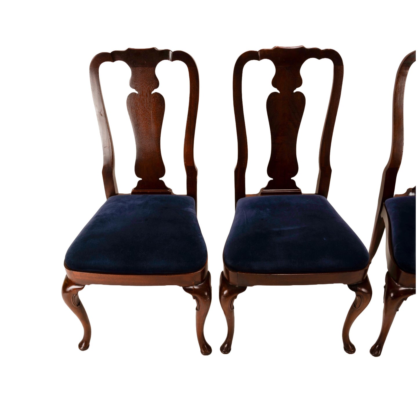 Kindel Furniture Oxford Queen Anne Carved Mahogany Dining Chairs - Set of Four , Elegant Styling, Solid Wood, USA Shipping Available