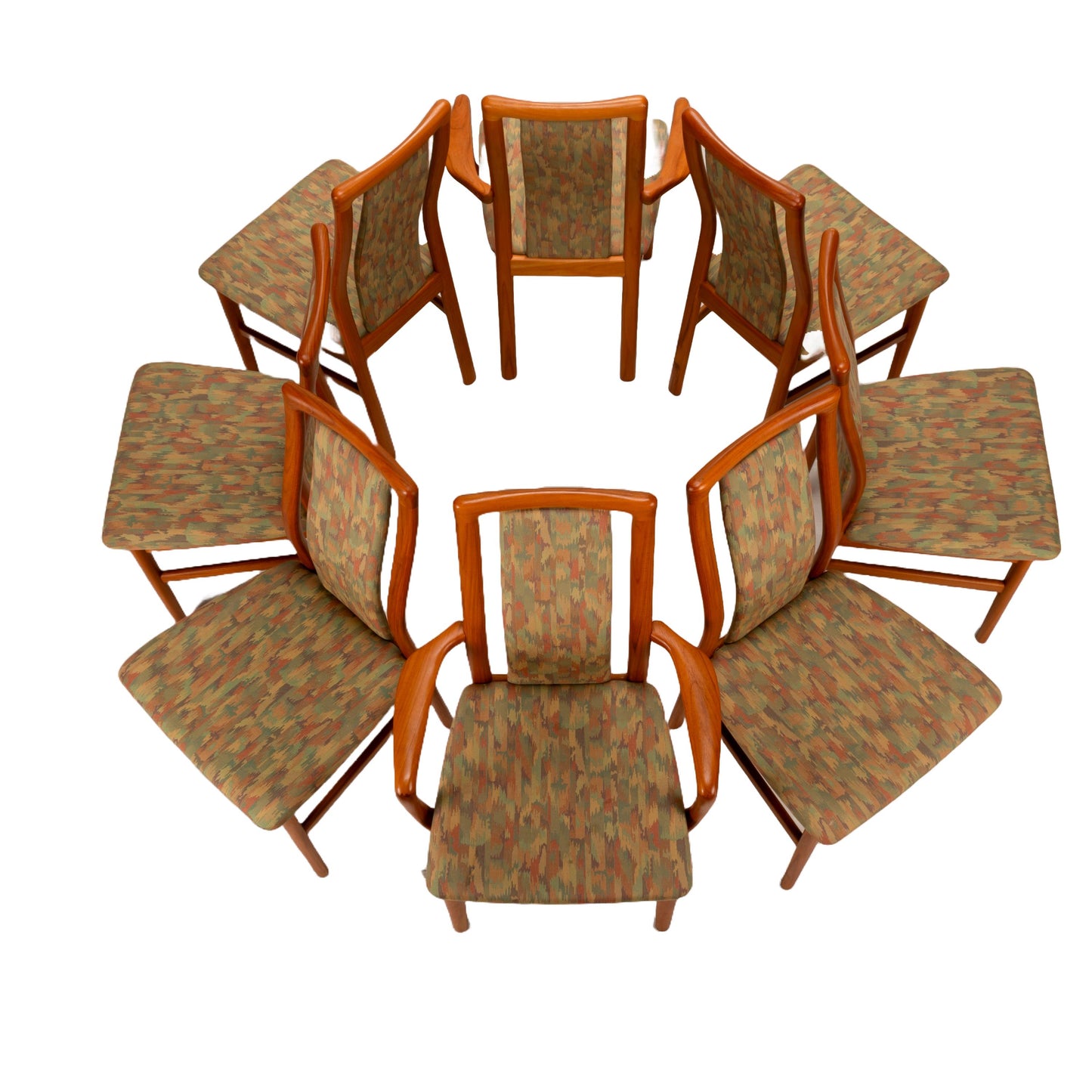 Scandinavian Modern Teak Dining Chairs by Andersen Schou , Denmark - Set of 8 , Danish Modern MCM , Gorgeous Original Design