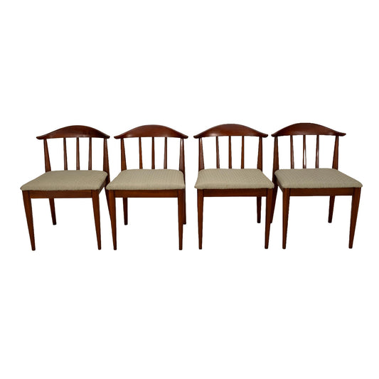 Mid Century Modern Walnut Curved Back Dining Chairs - Set of 4 , MCM Gorgeous Curved Back, Edward Wormely Style