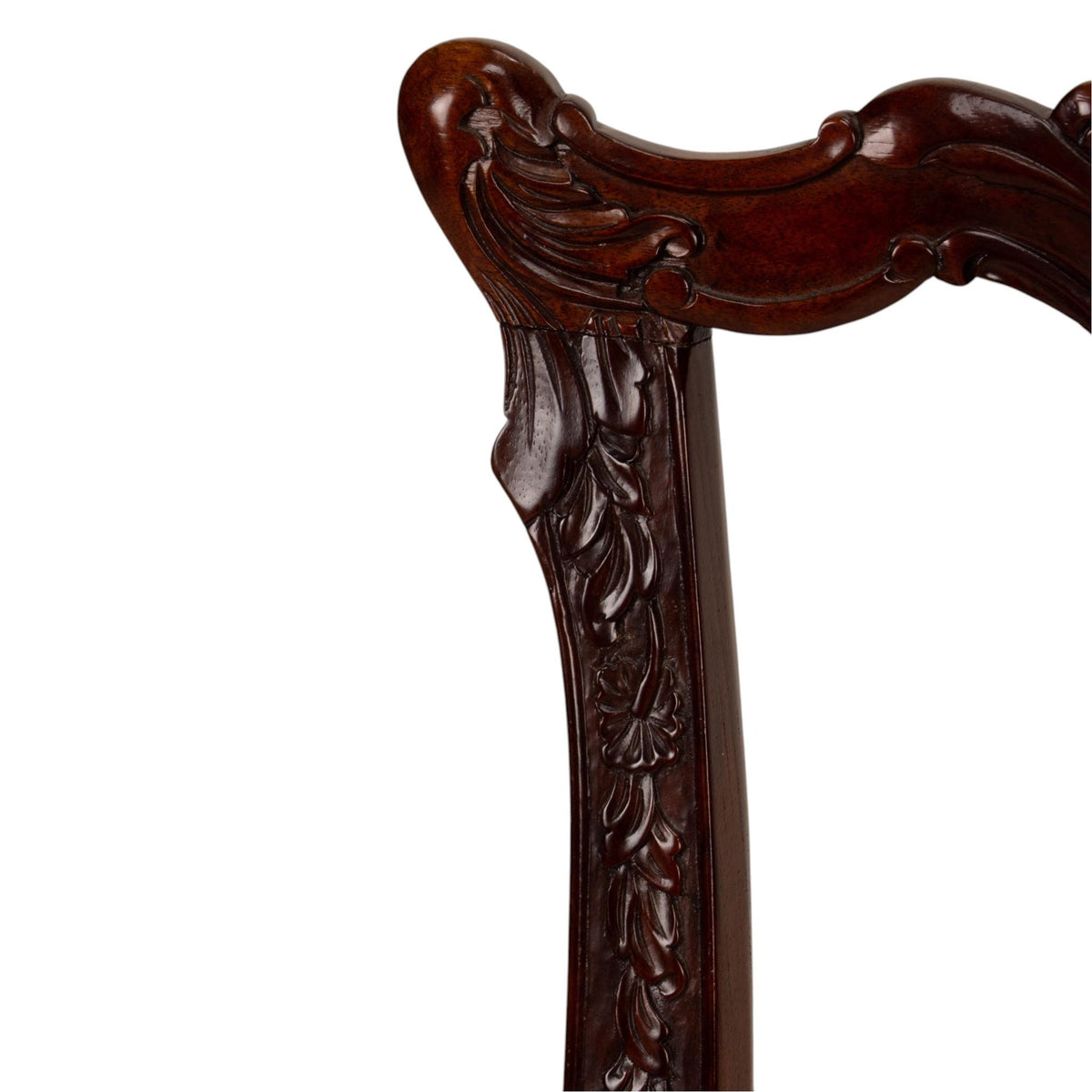 Pair Antique Chippendale Revival Carved Mahogany Ball & Claw Arm Chairs
