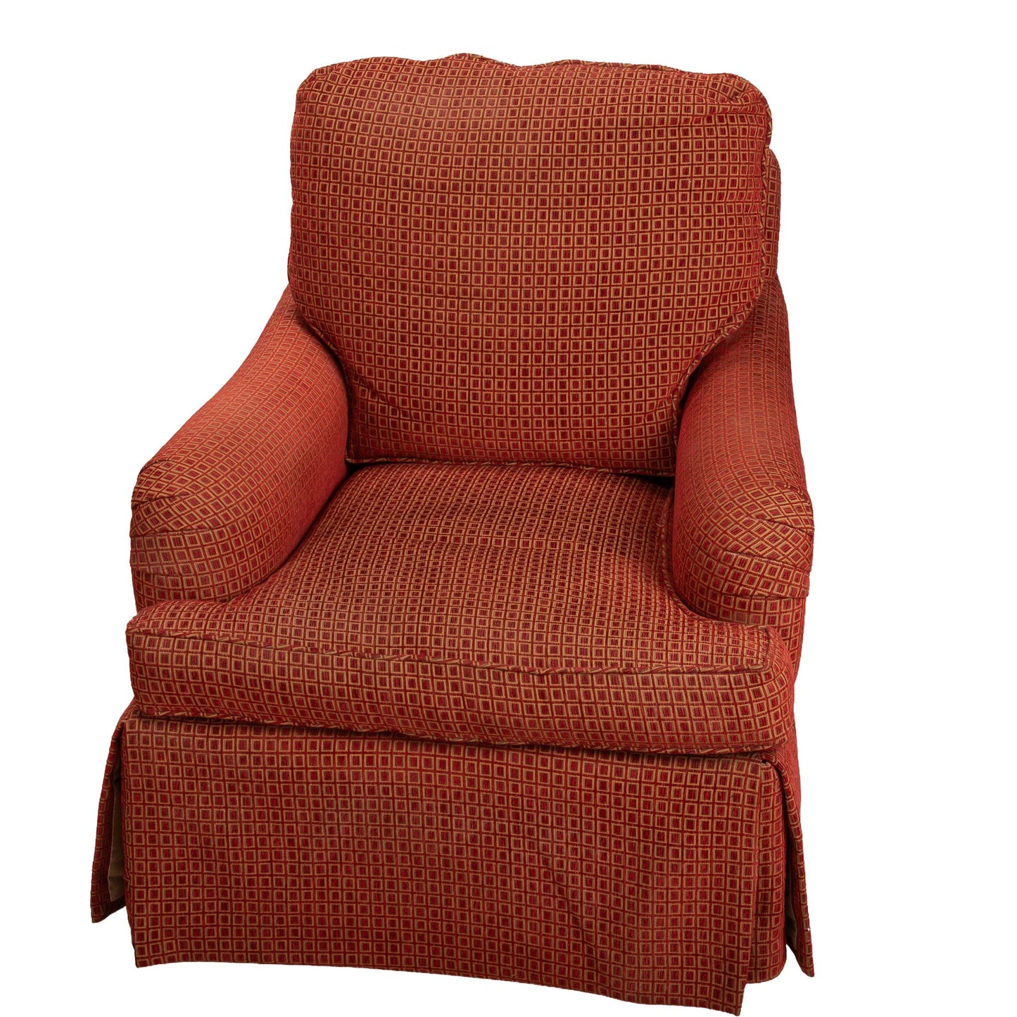 Baker Furniture Waterfowl Down English Roll Arm Skirted Club Chairs - A Pair