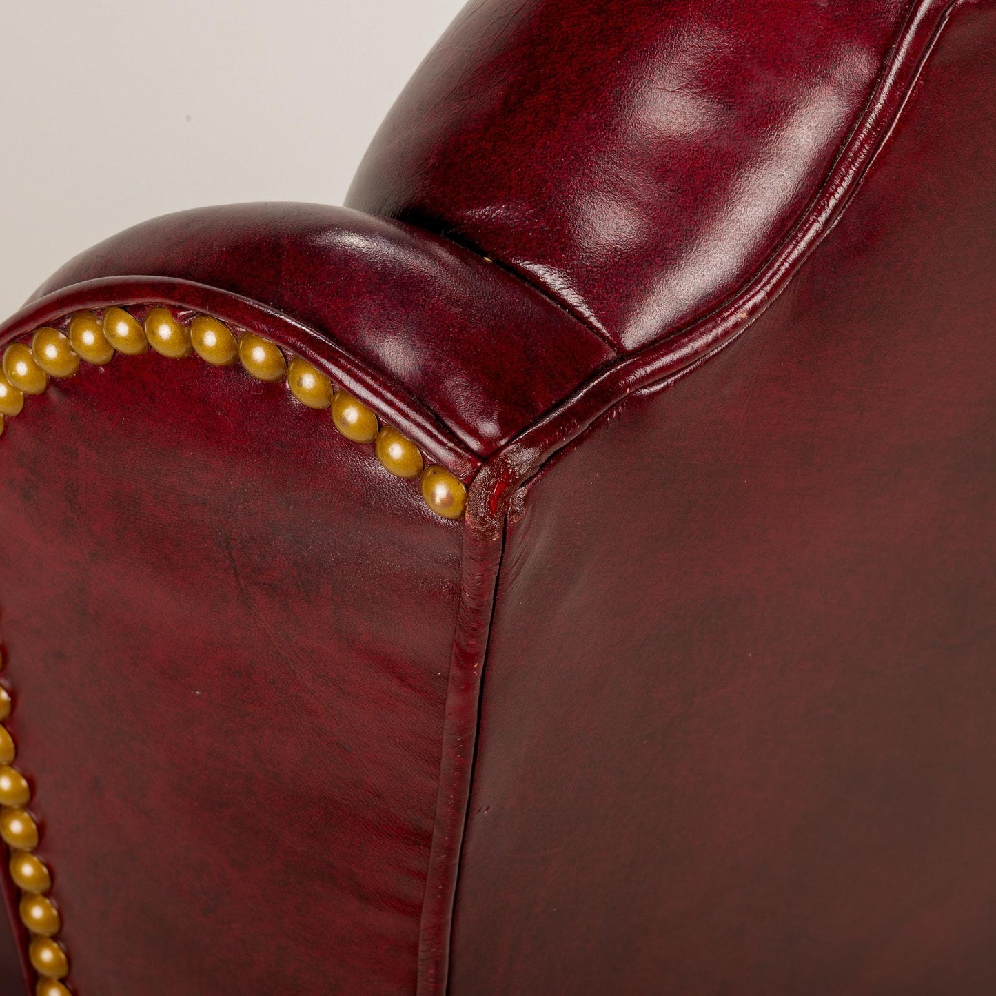 Original Leathercraft Tufted Burgundy Curtis Genuine Leather Executive Chair - Elegant Vintage Seating, Classic Styling, a Beauty