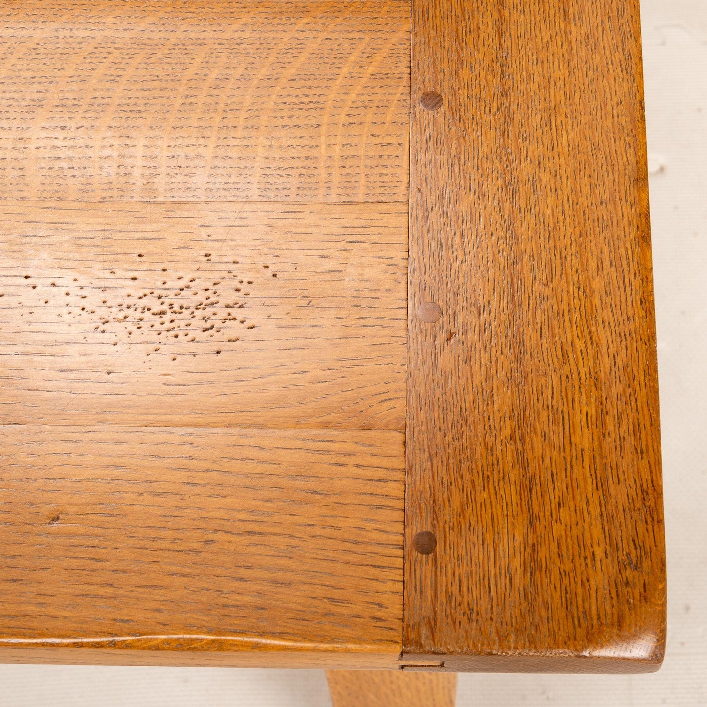 Handmade Arts & Craft Style Farmhouse Dining Table Solid Oak Beautiful Detail Work, Local Amish Craftsmanship 72x36" , Seats 8
