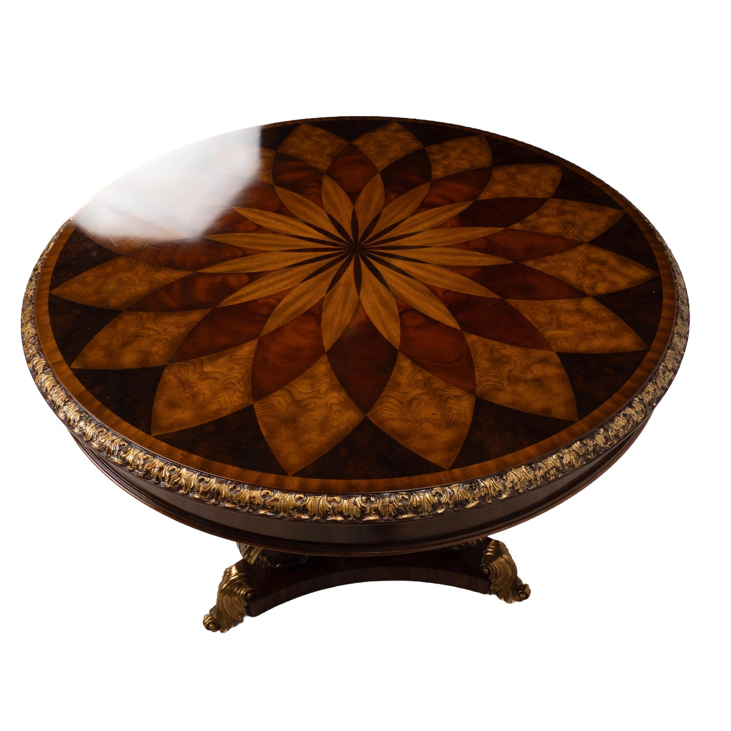Maitland Smith Spiro Inlaid Mahogany Regency Center Table 41x41"