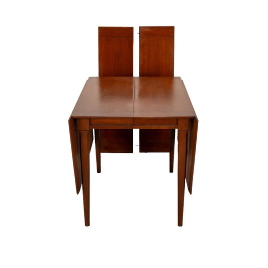 1960s Mid Century Modern Compact Drop Leaf Table W/ Two Additional Leaves - Seats 10 , Great for Small Spaces, MCM Vintage Design