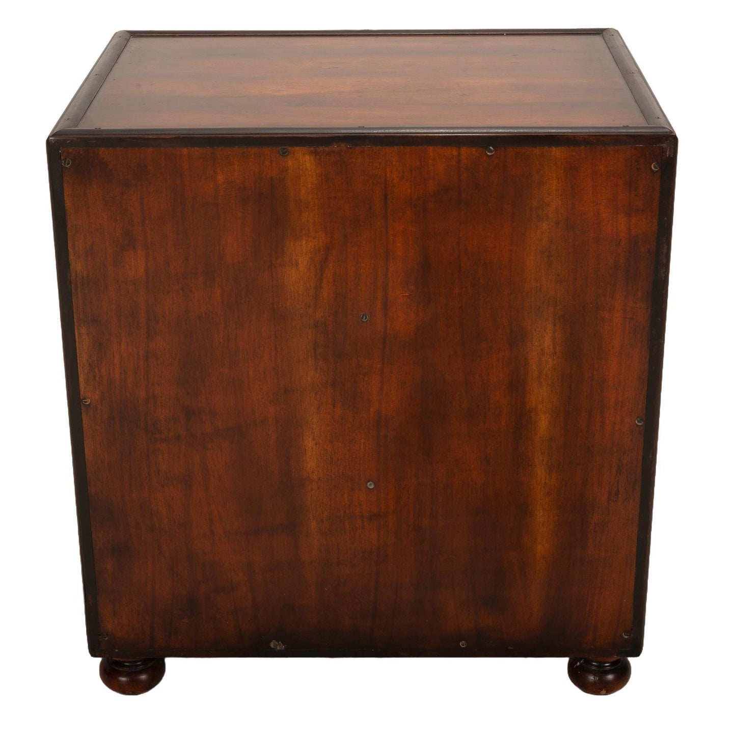 Antique Solid Mahogany English Brass Banded Campaign Style Small Chest of Drawers, Very Solid and Heavy, Timeless Piece USA Shipping Avail.